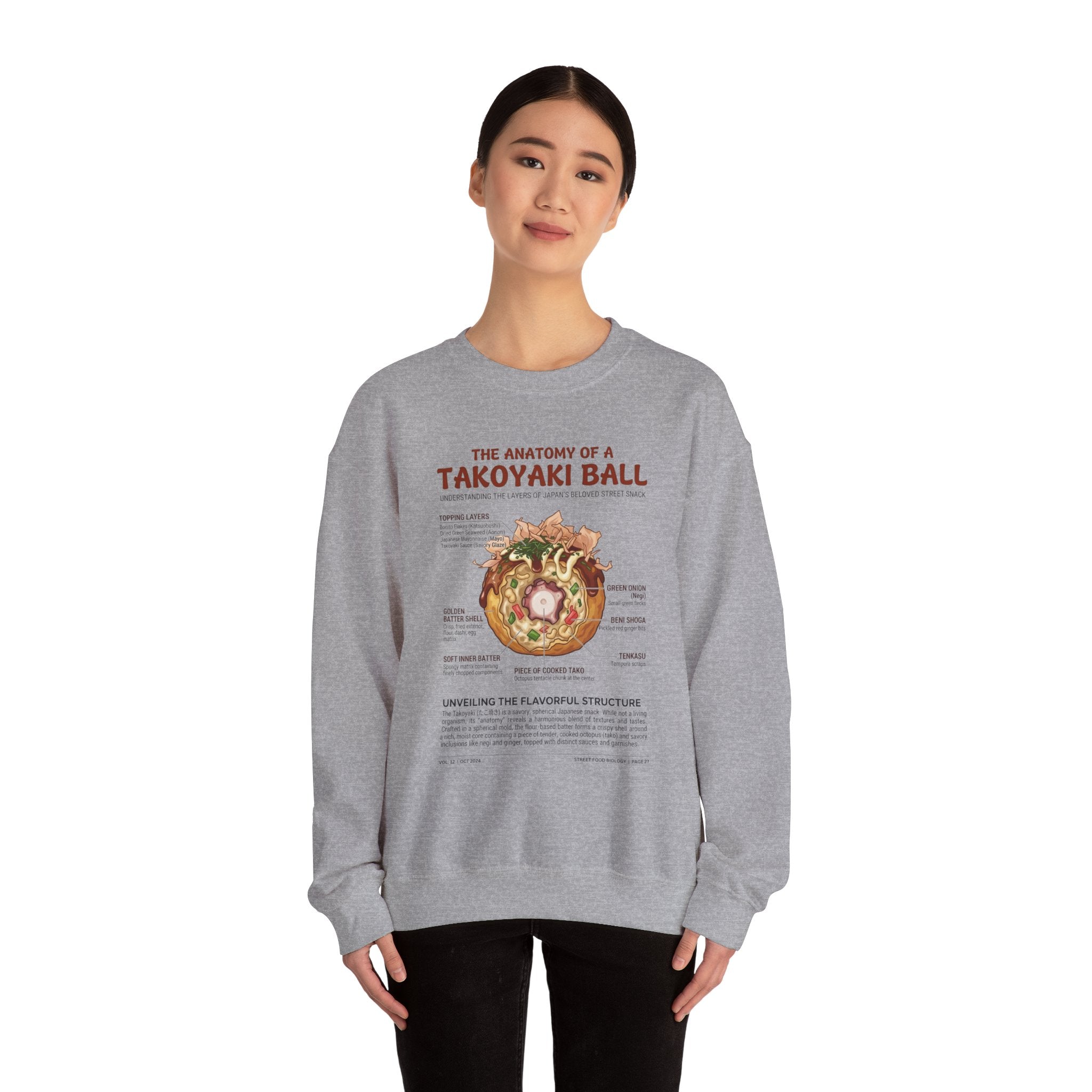 "Anatomy of a Takoyaki" Sweatshirt - Japanese Street Food Science Crewneck