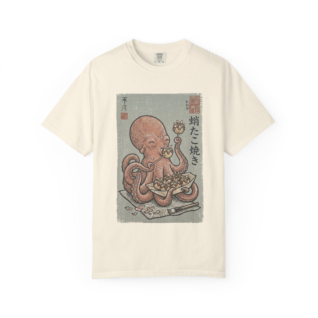 Tako Eating Takoyaki T-Shirt | Ironic Japanese Ukiyo-e Streetwear