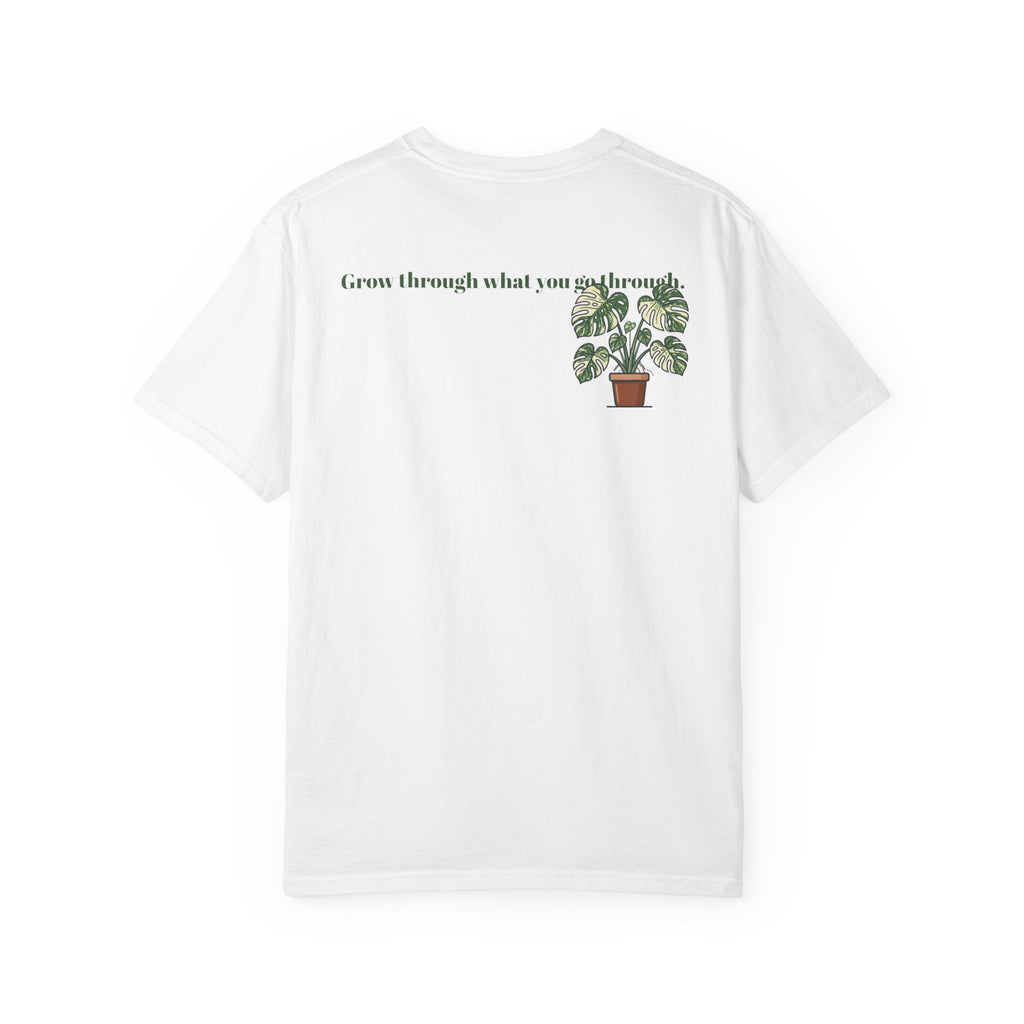 "Grow Through What You Go Through" Variegated Monstera Shirt - Rare Plant Botanical Tee