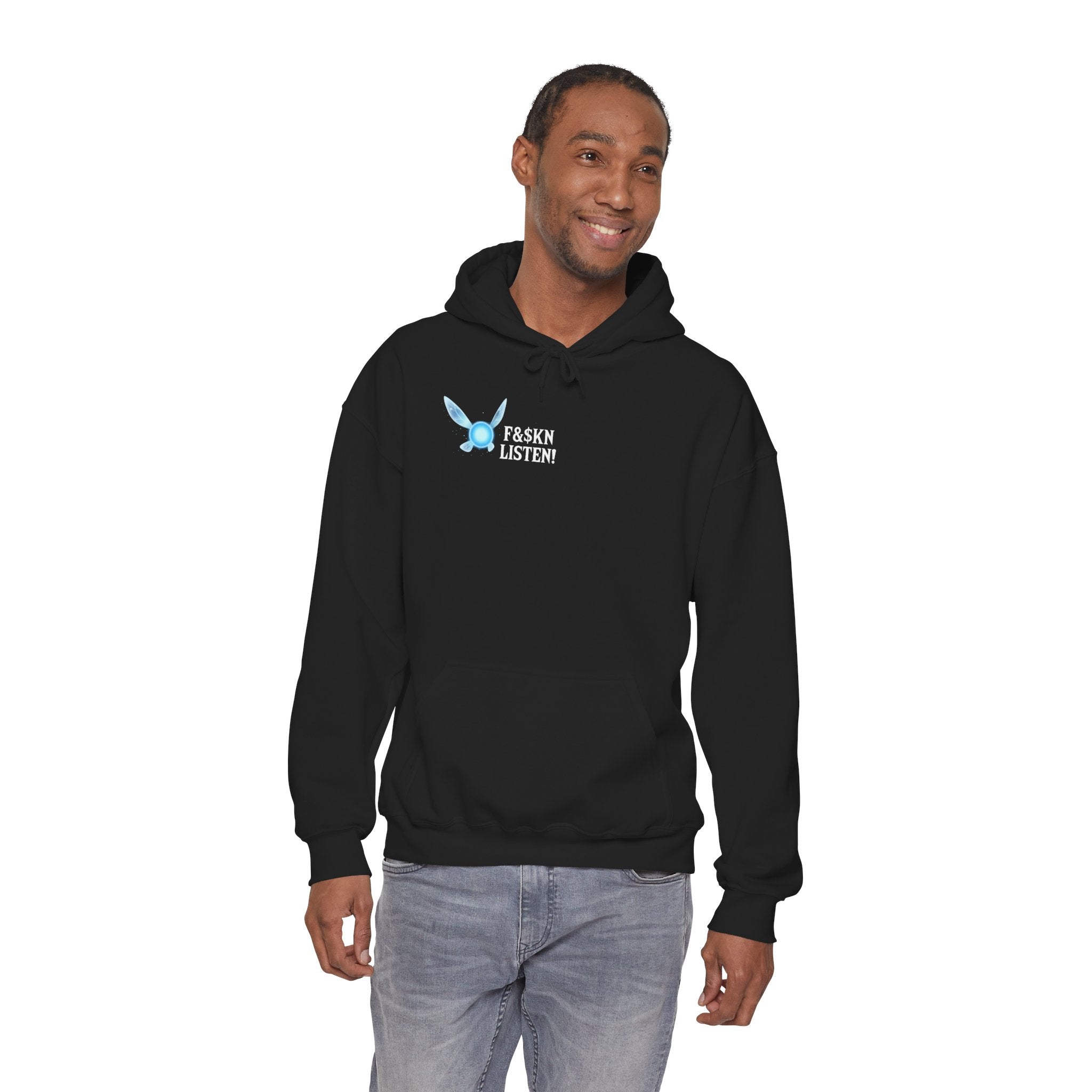 Butterfly "Listen" Hoodie — Minimal Inspirational Graphic Sweatshirt