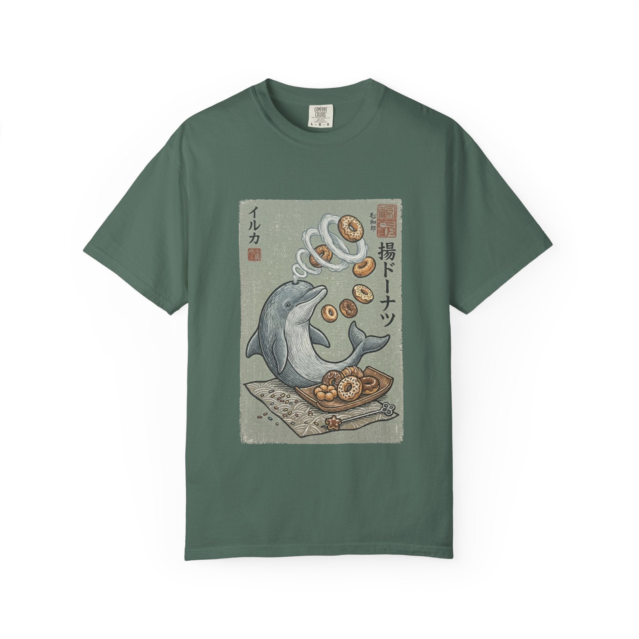 Dolphin & Doughnuts Ukiyo-e Tee | Ironic Japanese Art Streetwear