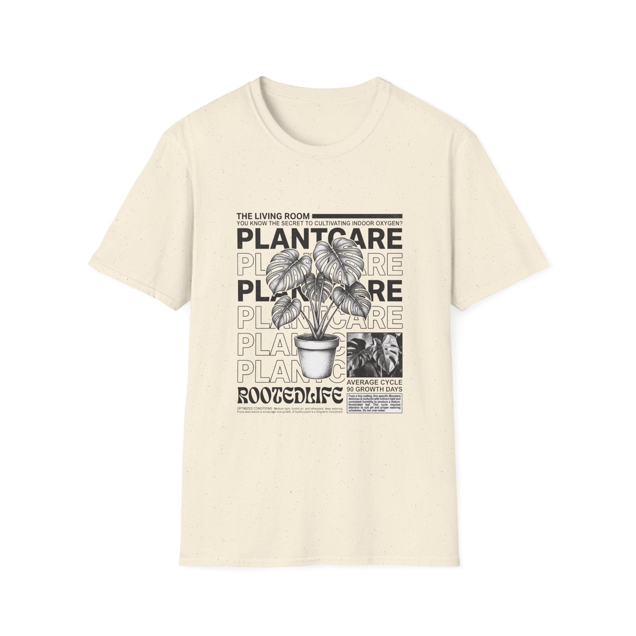 "Plant Care" Crewneck T-Shirt  — 'Magazine styled' Graphic