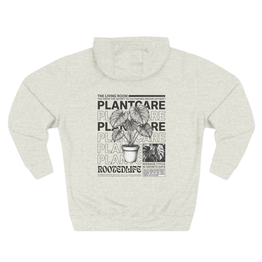"Plant Care" Drawstring Hoodie — 'Magazine styled' Graphic