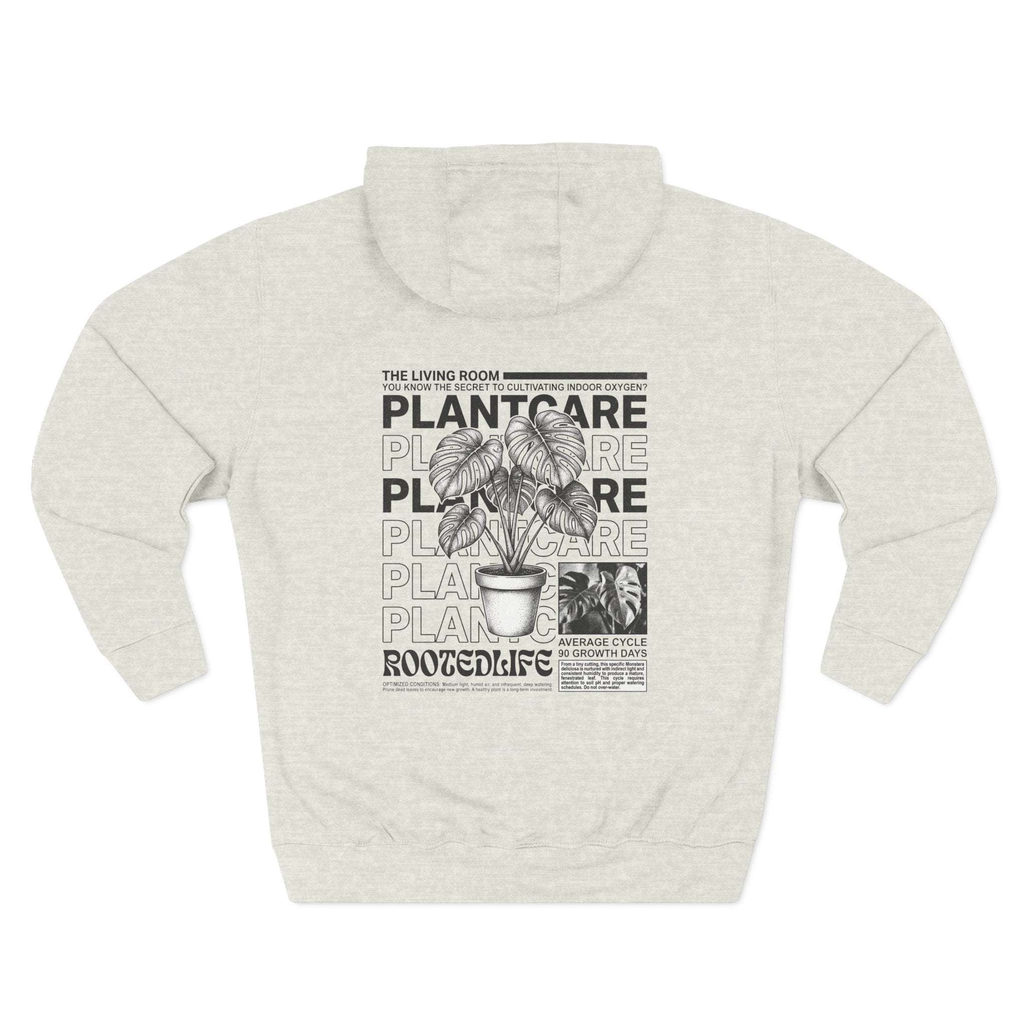 "Plant Care" Drawstring Hoodie — 'Magazine styled' Graphic