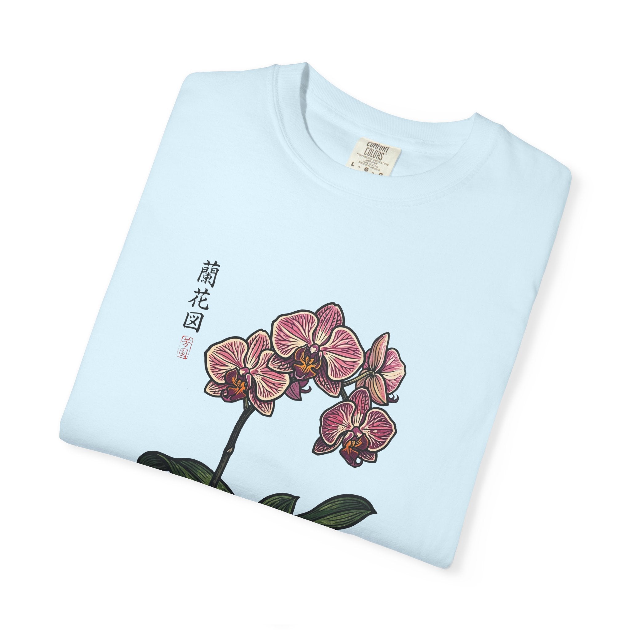 Orchid Botanical T-Shirt — Vintage Asian Floral Illustration