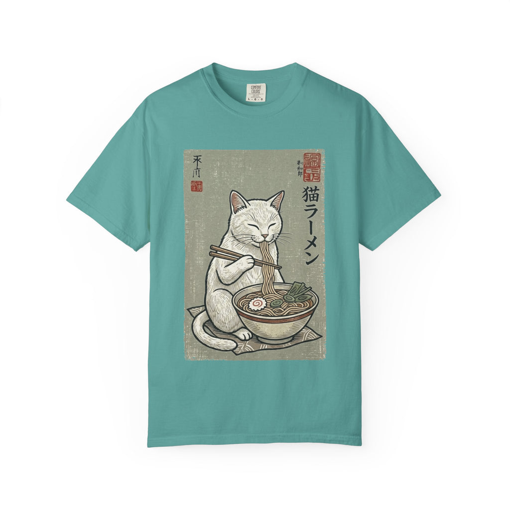 "Late Night Noodle Cat" Ukiyo-e T-Shirt | Core Culture Japanese Tee