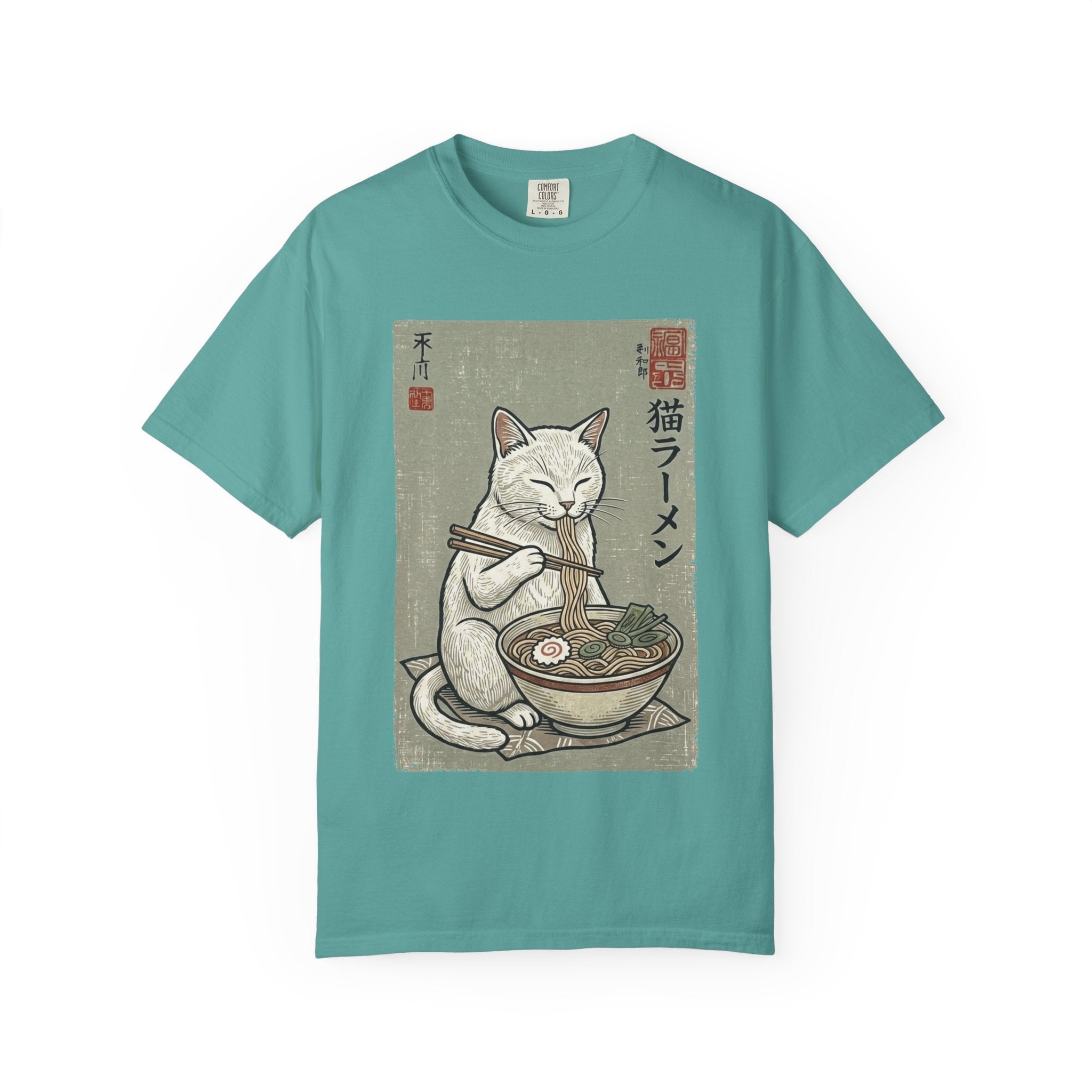 "Late Night Noodle Cat" Ukiyo-e T-Shirt | Core Culture Japanese Tee