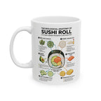 "Anatomy of a Sushi Roll" Mug - Japanese Food Science Ceramic Coffee Cup