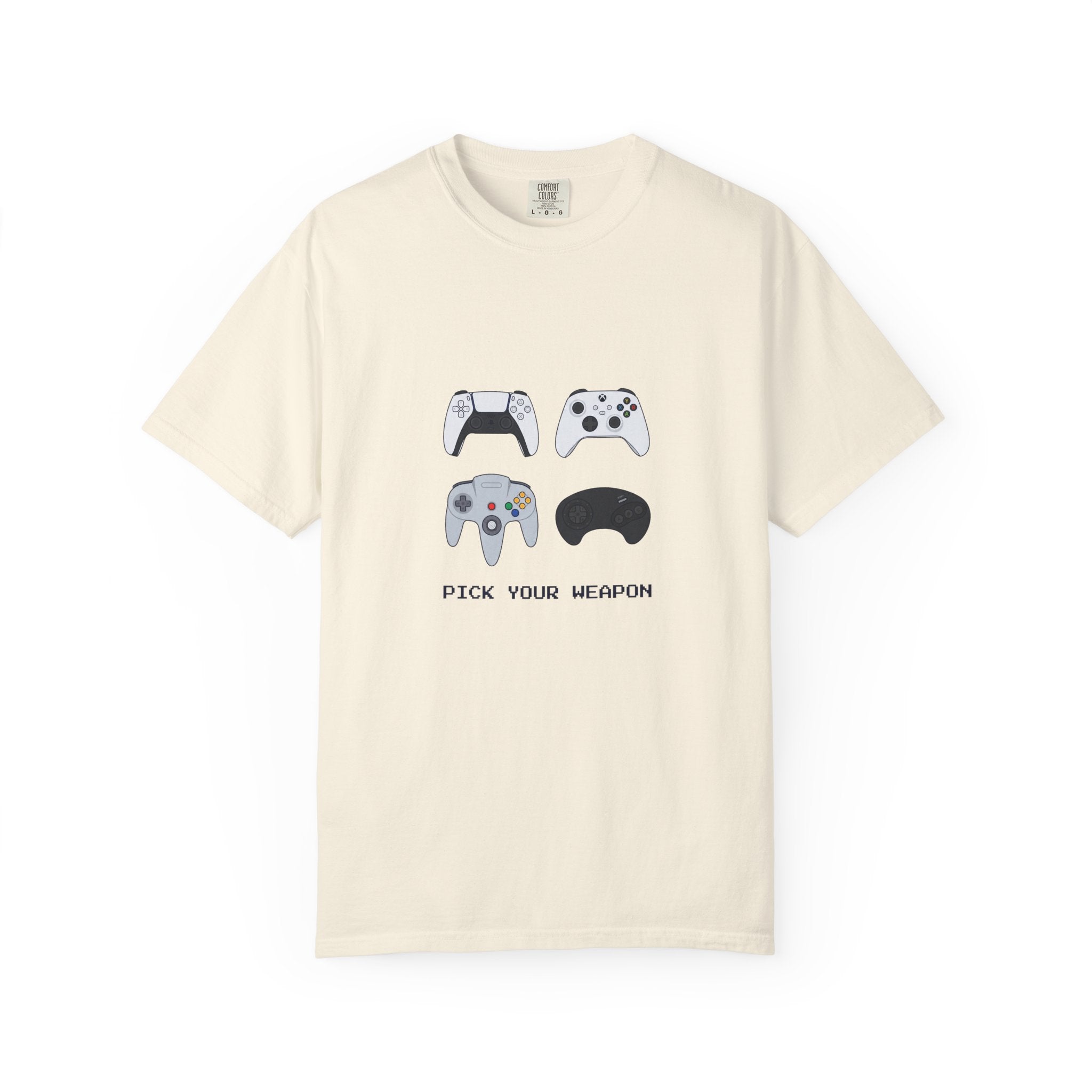 Gaming Controllers T-Shirt — "Pick Your Weapon" Retro Gamer Tee