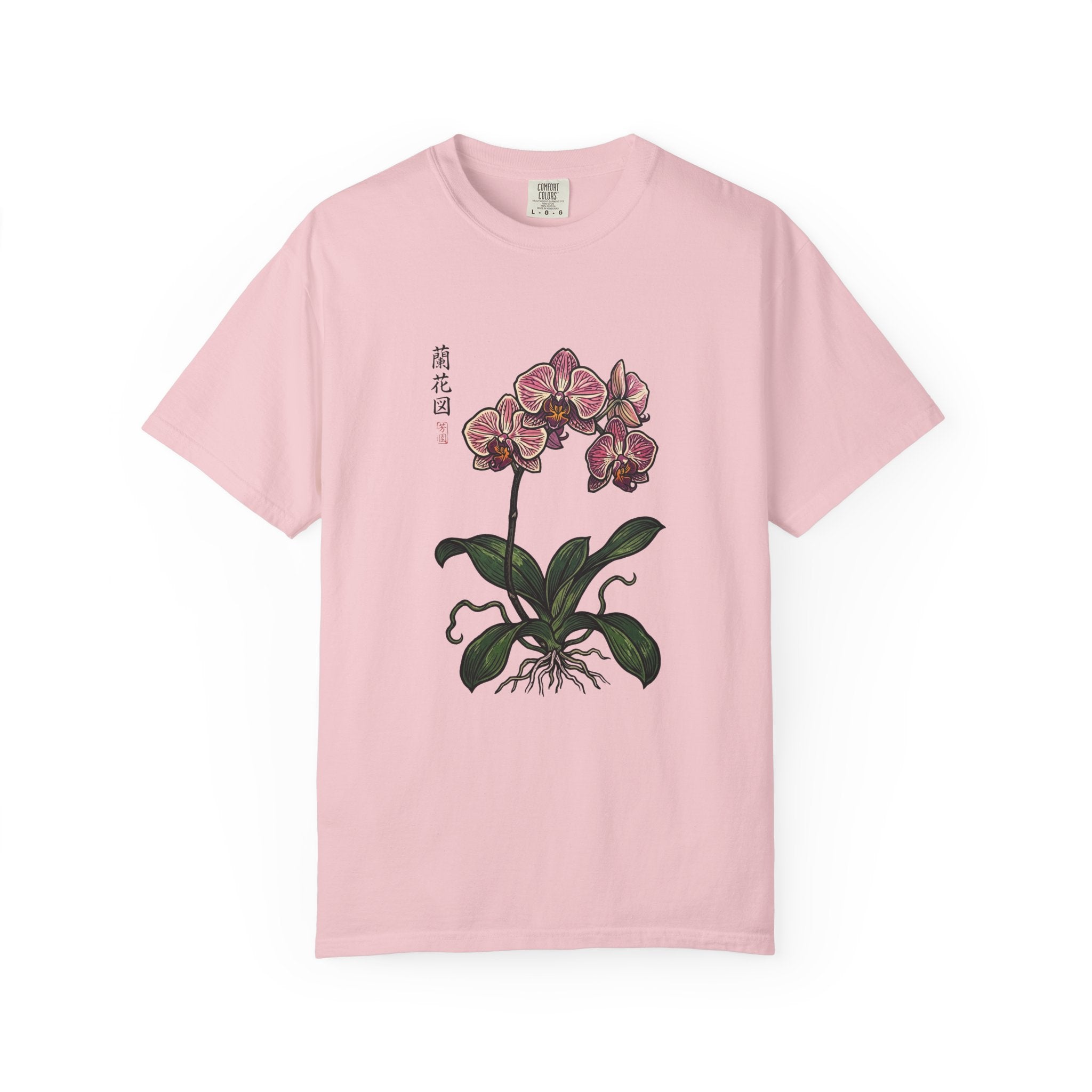 Orchid Botanical T-Shirt — Vintage Asian Floral Illustration