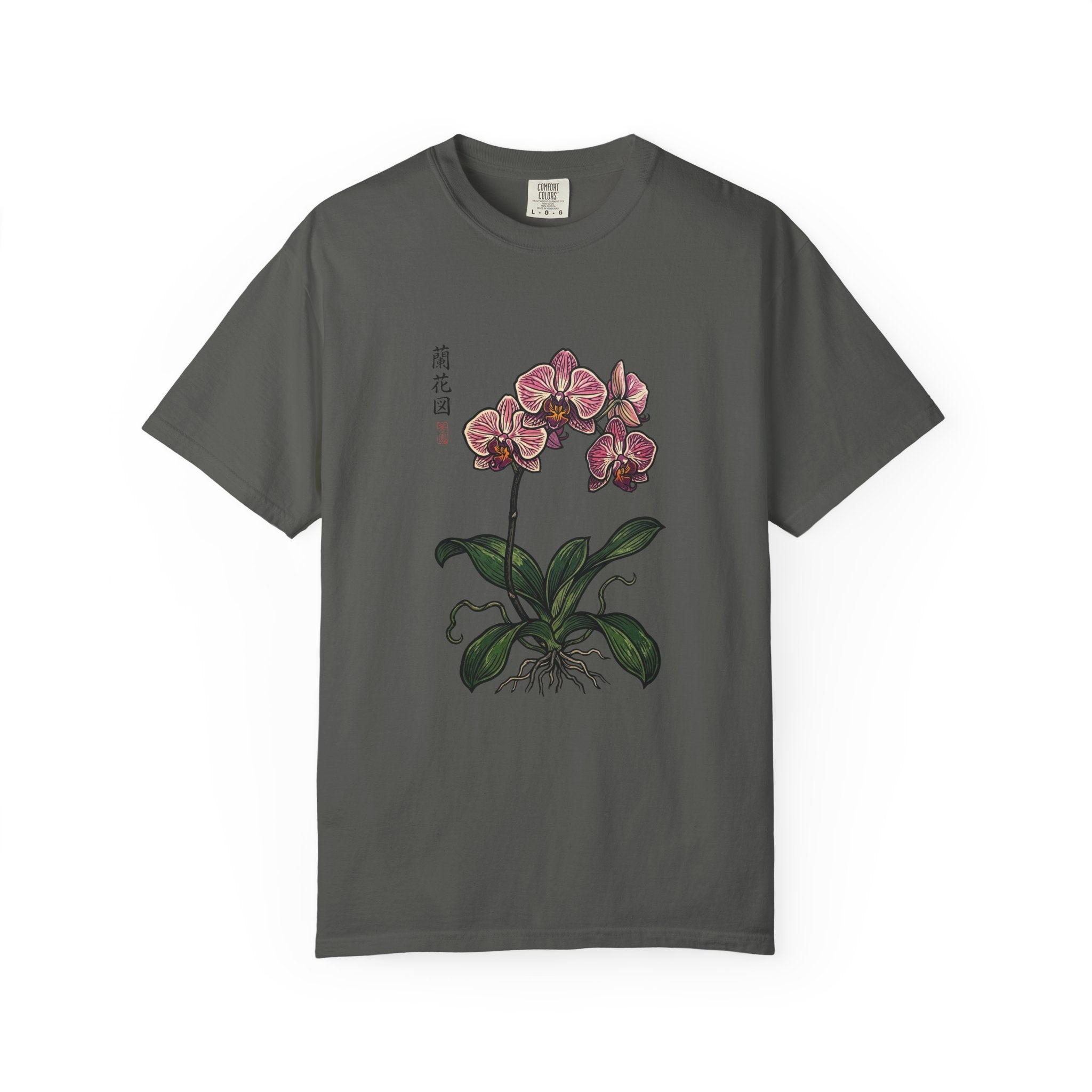 Orchid Botanical T-Shirt — Vintage Asian Floral Illustration