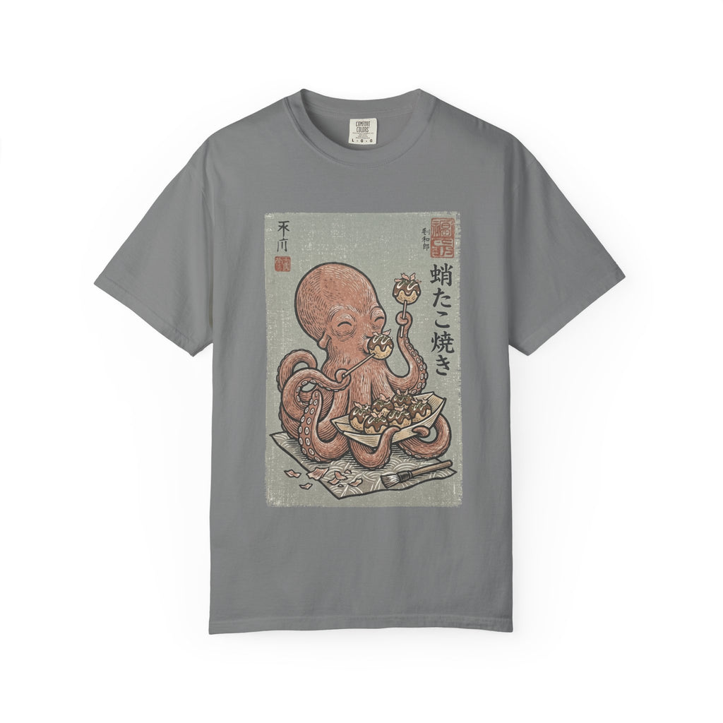 Tako Eating Takoyaki T-Shirt | Ironic Japanese Ukiyo-e Streetwear