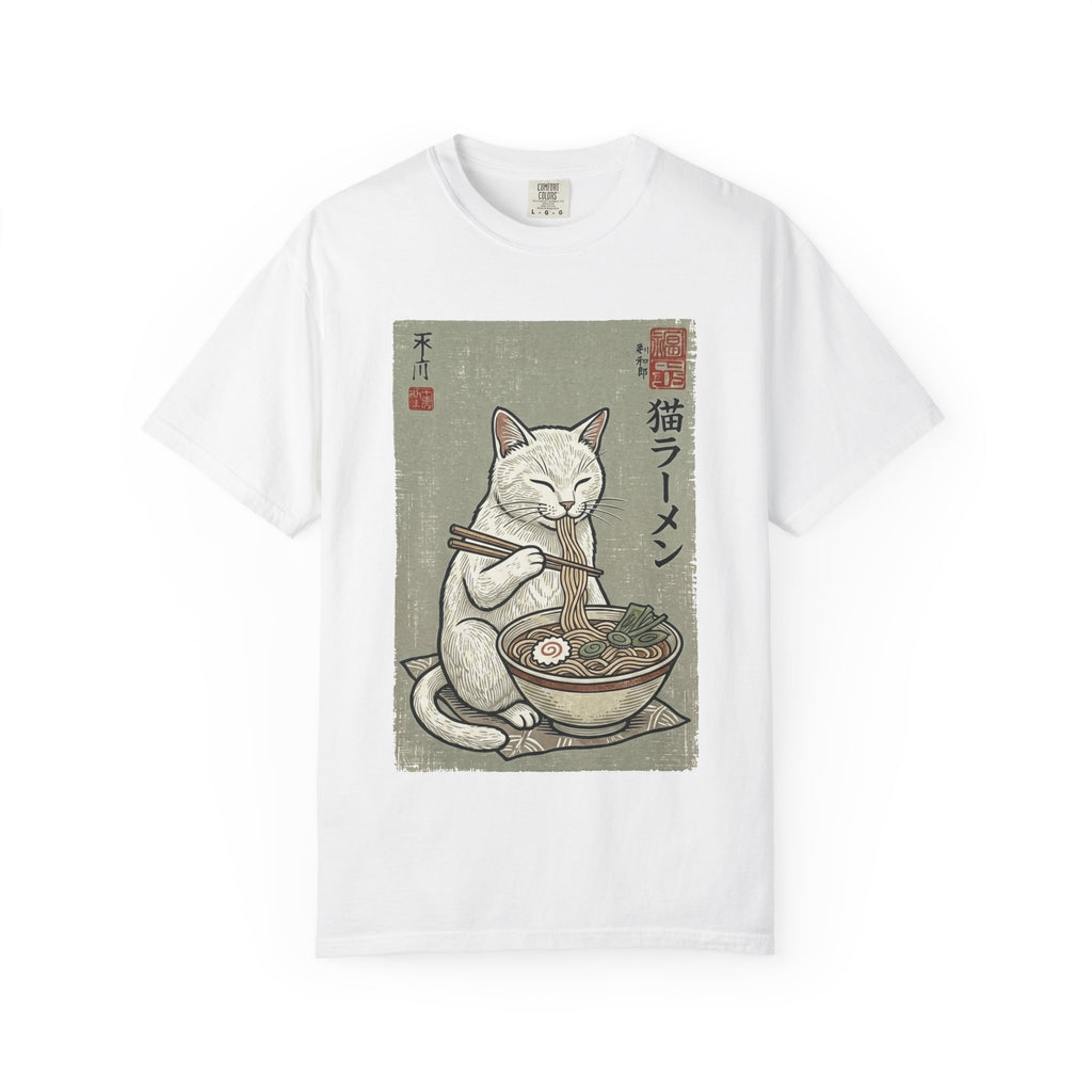 "Late Night Noodle Cat" Ukiyo-e T-Shirt | Core Culture Japanese Tee