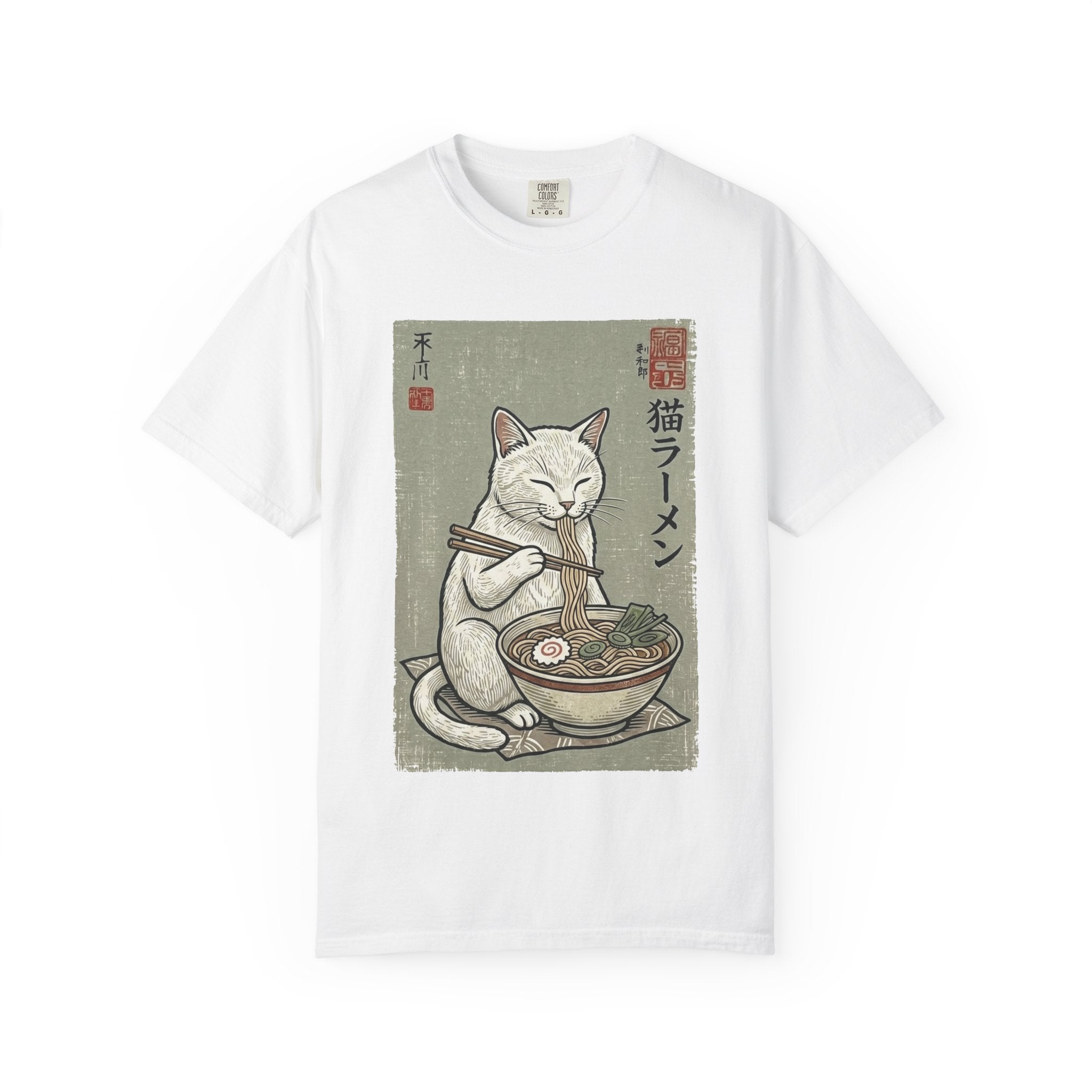 "Late Night Noodle Cat" Ukiyo-e T-Shirt | Core Culture Japanese Tee