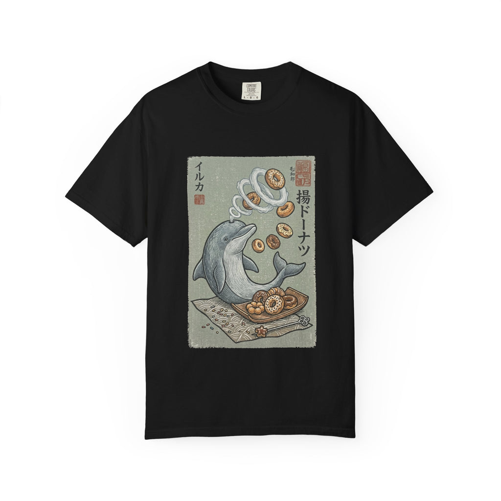 Dolphin & Doughnuts Ukiyo-e Tee | Ironic Japanese Art Streetwear