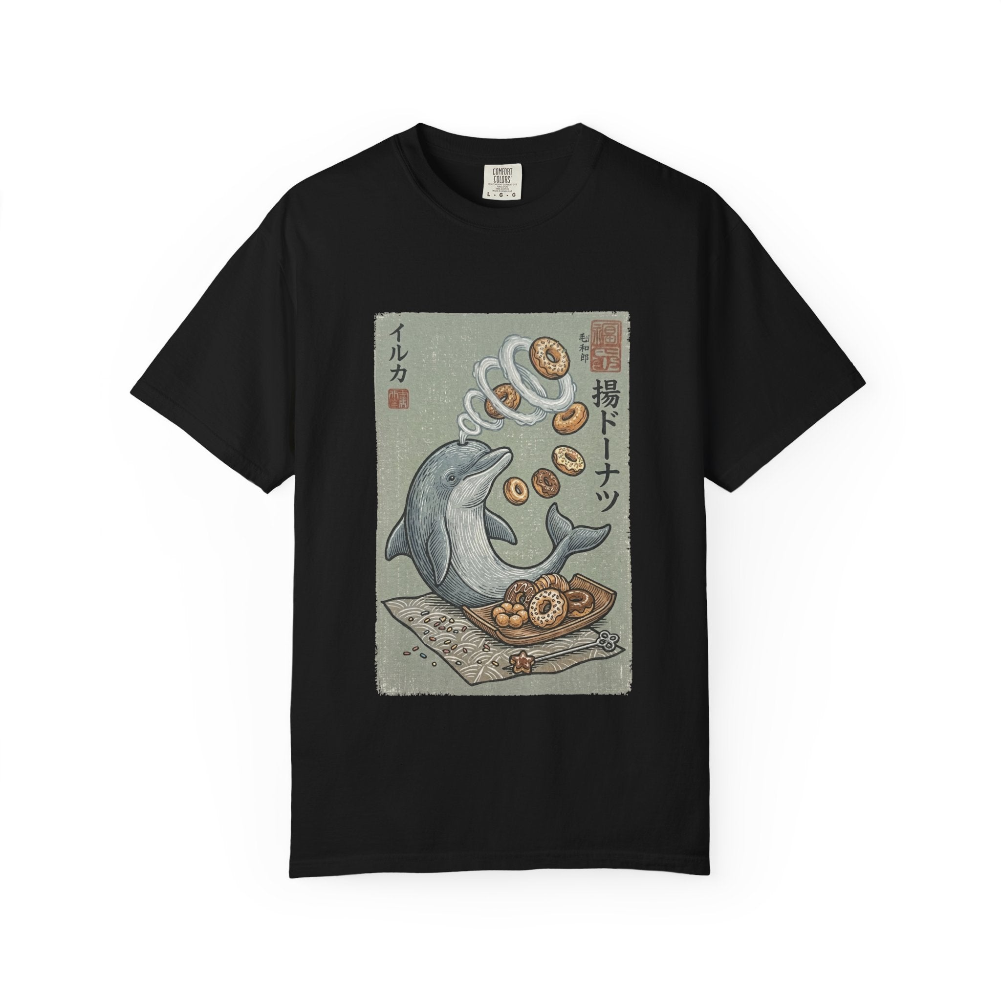 Dolphin & Doughnuts Ukiyo-e Tee | Ironic Japanese Art Streetwear