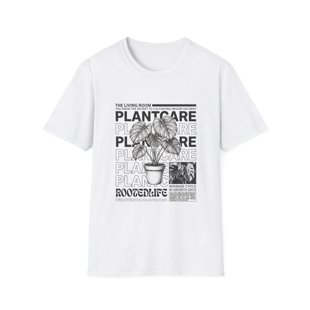 "Plant Care" Crewneck T-Shirt  — 'Magazine styled' Graphic