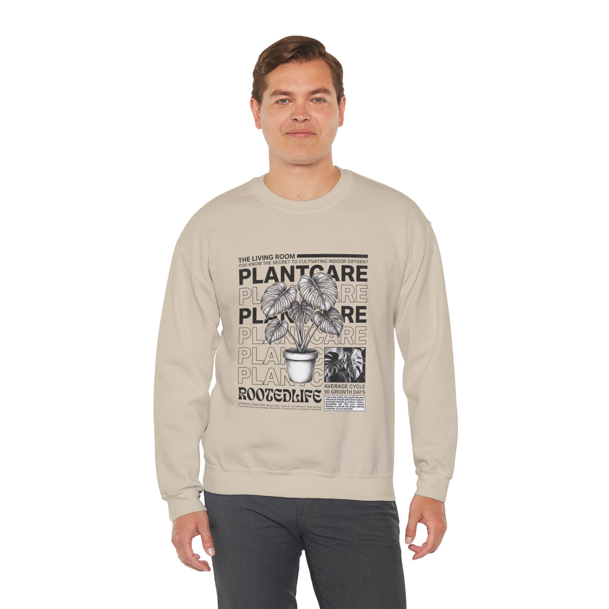 Plant Care Crewneck Sweatshirt — 'Magazine styled' Graphic