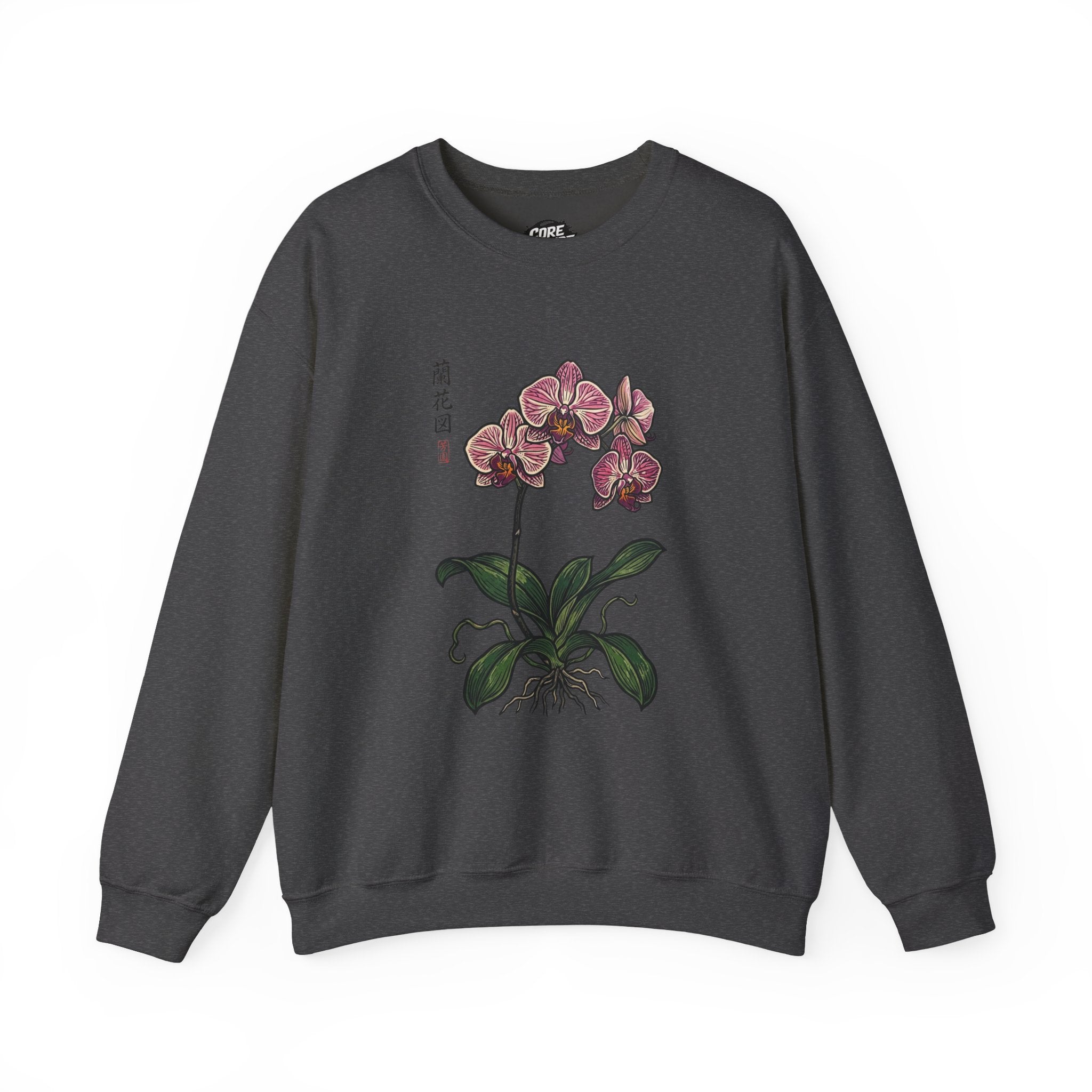 Botanical Orchid Graphic Sweatshirt | Japanese Aesthetics Streetwear Crewneck