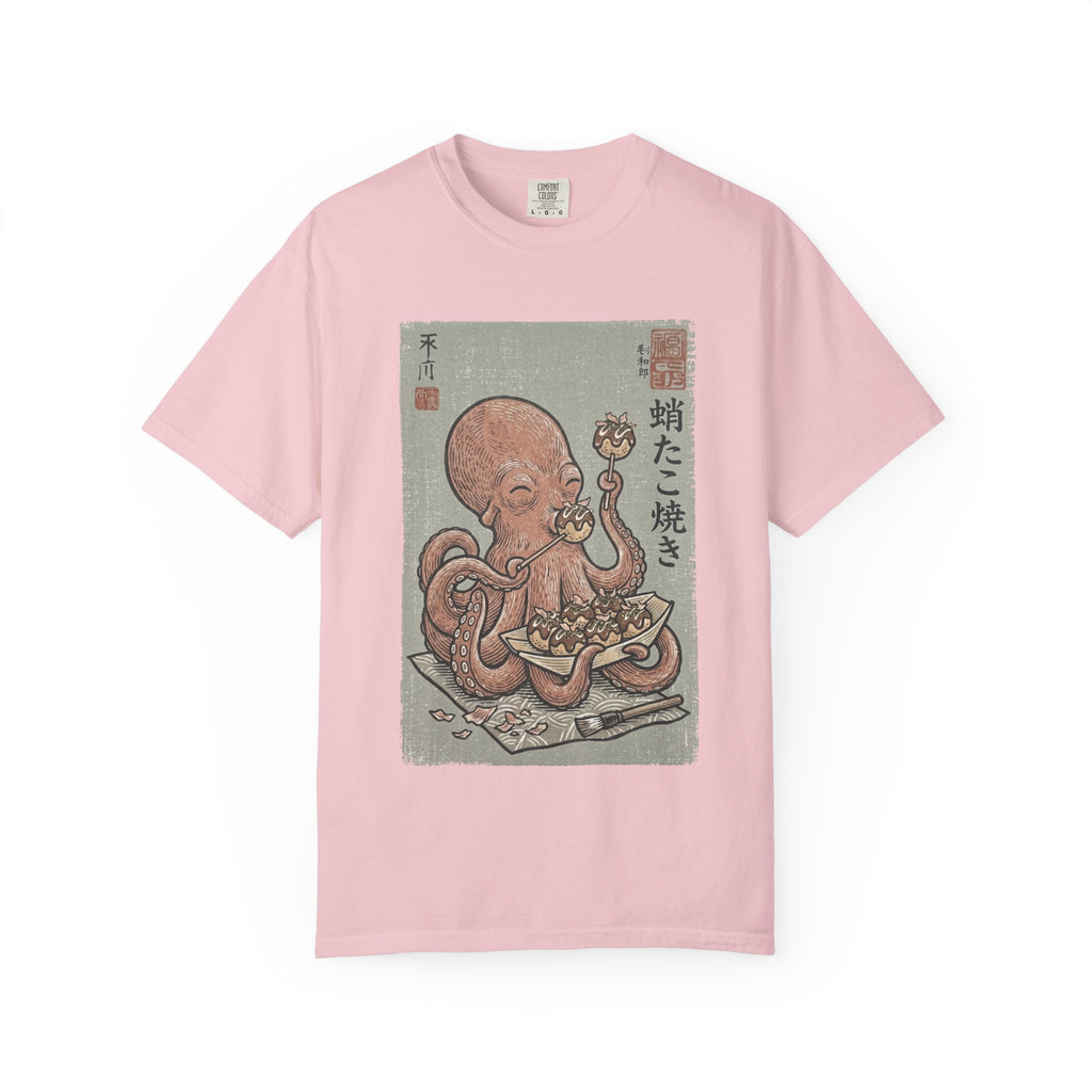 Tako Eating Takoyaki T-Shirt | Ironic Japanese Ukiyo-e Streetwear