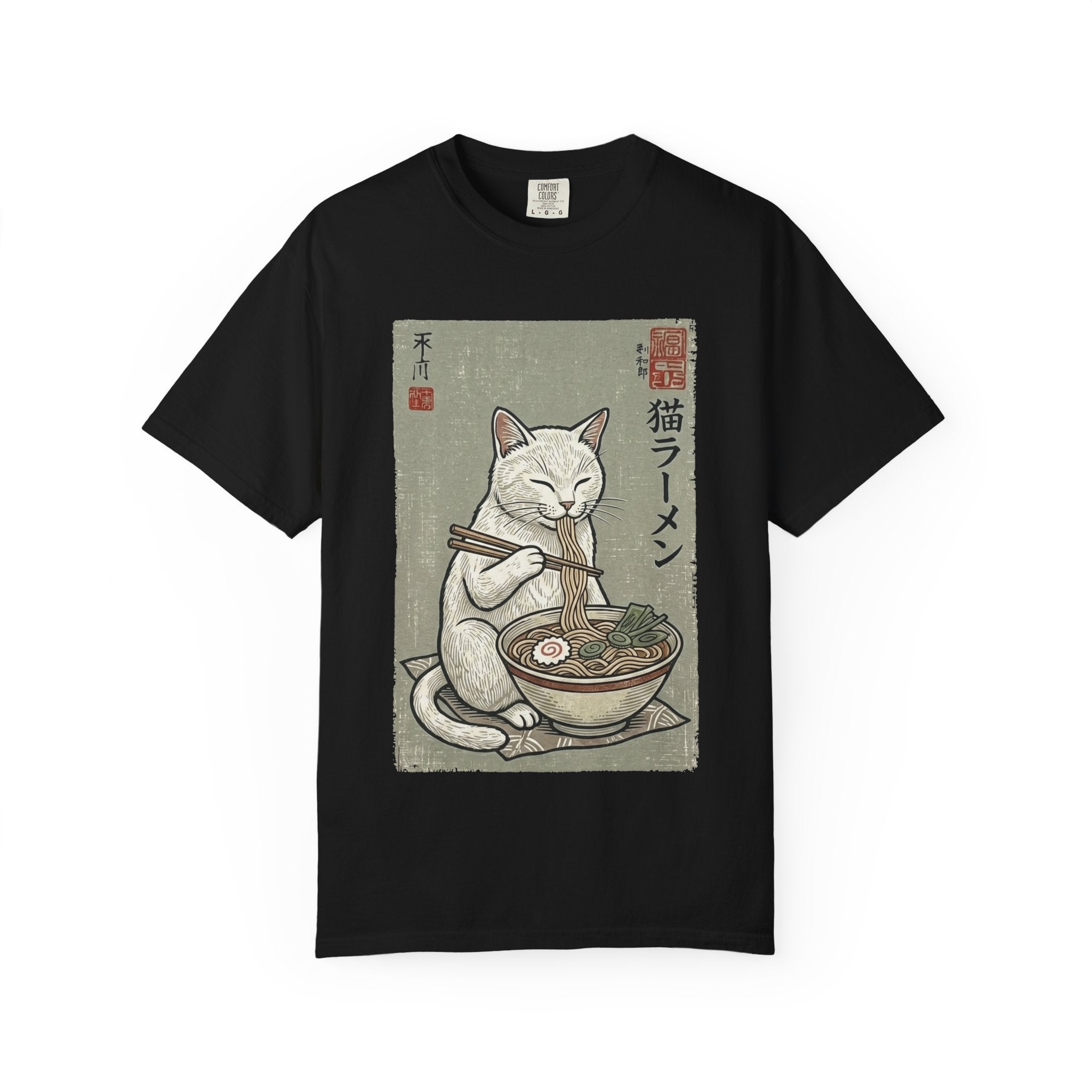 "Late Night Noodle Cat" Ukiyo-e T-Shirt | Core Culture Japanese Tee