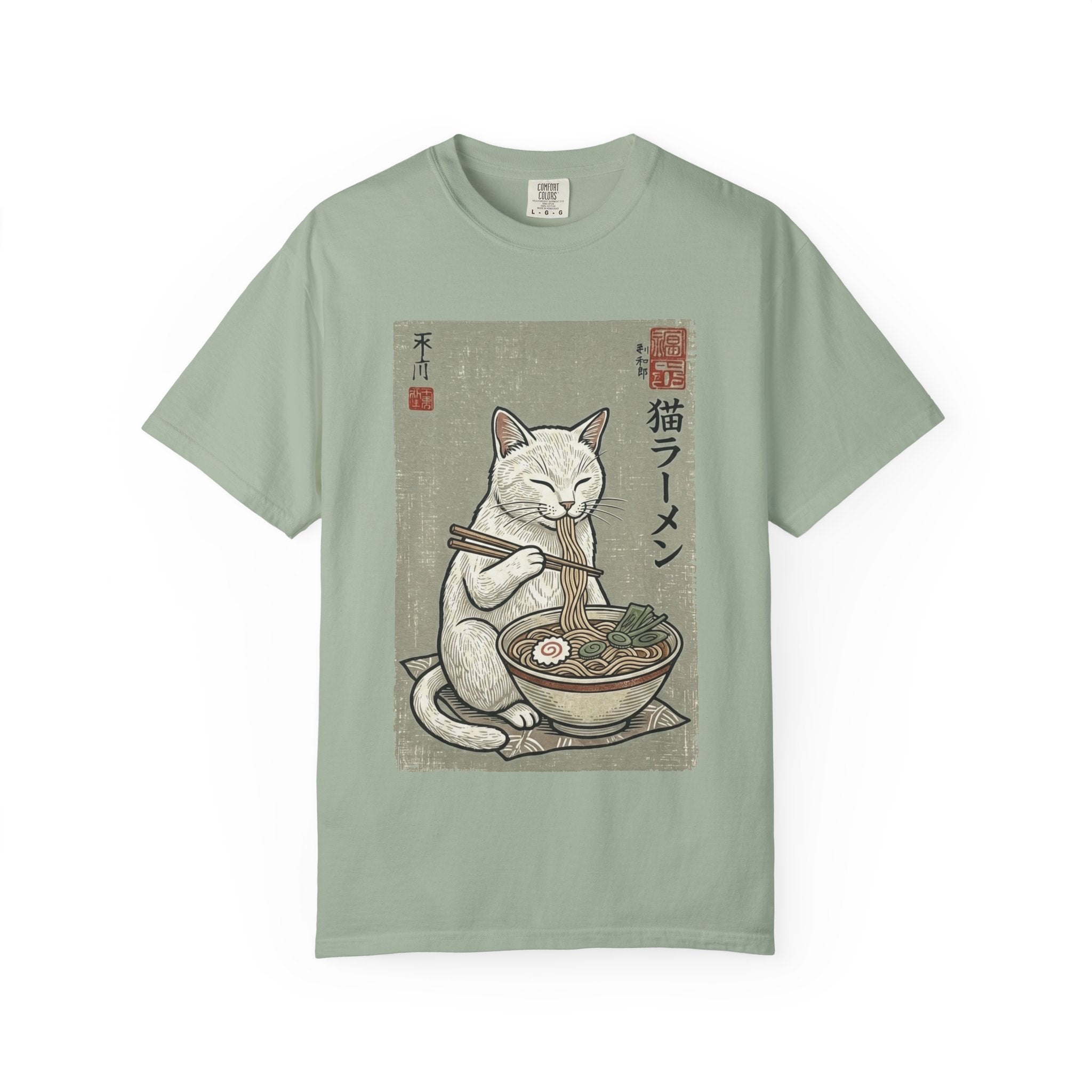 "Late Night Noodle Cat" Ukiyo-e T-Shirt | Core Culture Japanese Tee