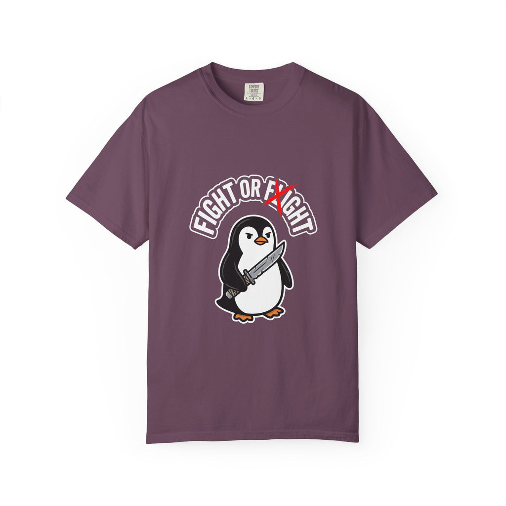 Fight or Flight Penguin T-Shirt — Cute Knife-Wielding Penguin Graphic Tee