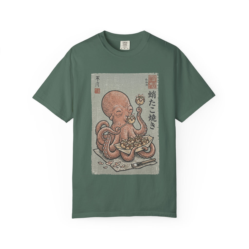 Tako Eating Takoyaki T-Shirt | Ironic Japanese Ukiyo-e Streetwear