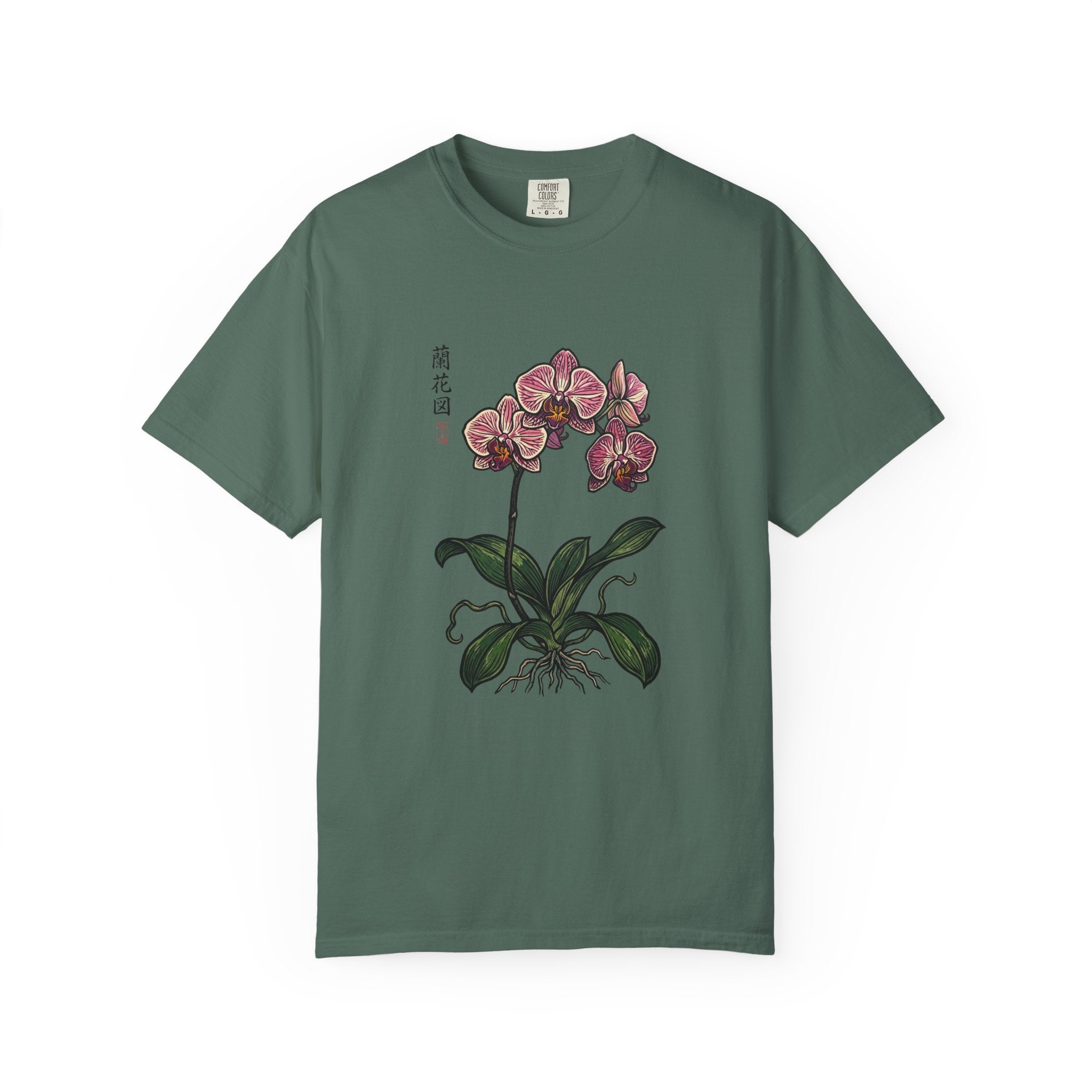 Orchid Botanical T-Shirt — Vintage Asian Floral Illustration