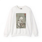 "Late Night Noodle Cat" Ukiyo-e Sweatshirt | Core Culture Japanese Tee