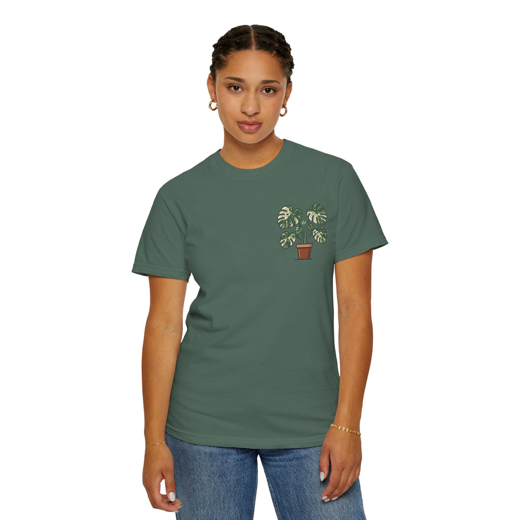 "Grow Through What You Go Through" Variegated Monstera Shirt - Rare Plant Botanical Tee