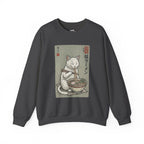 "Late Night Noodle Cat" Ukiyo-e Sweatshirt | Core Culture Japanese Tee