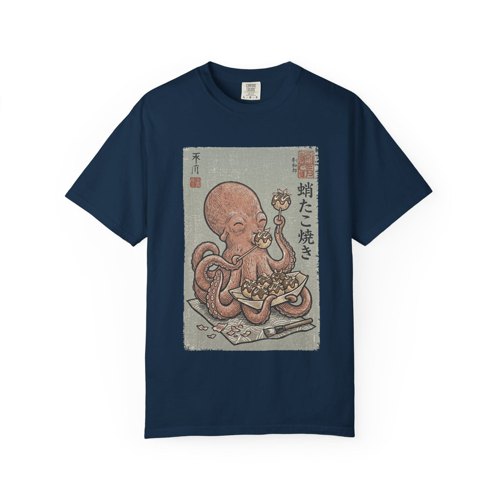 Tako Eating Takoyaki T-Shirt | Ironic Japanese Ukiyo-e Streetwear