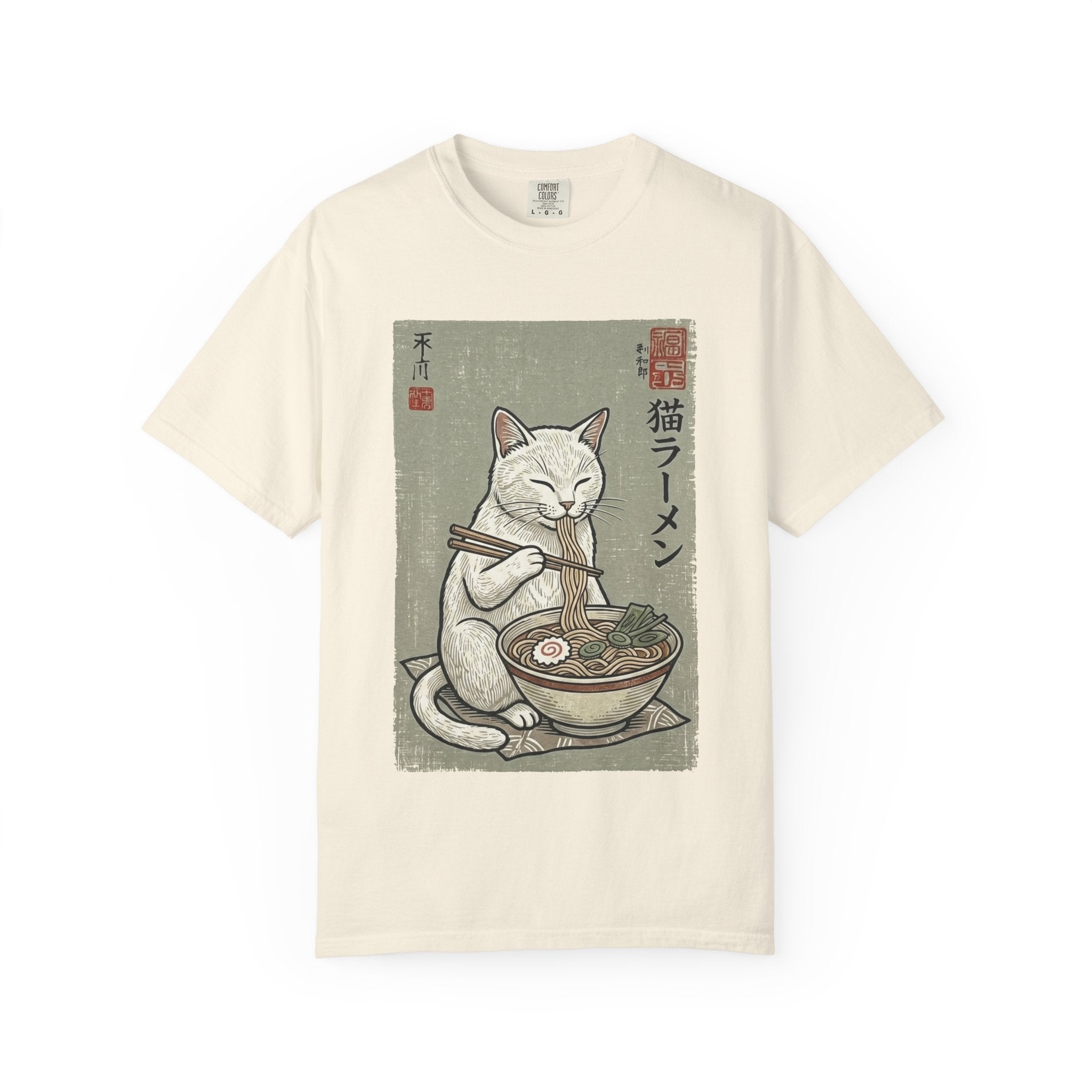 "Late Night Noodle Cat" Ukiyo-e T-Shirt | Core Culture Japanese Tee