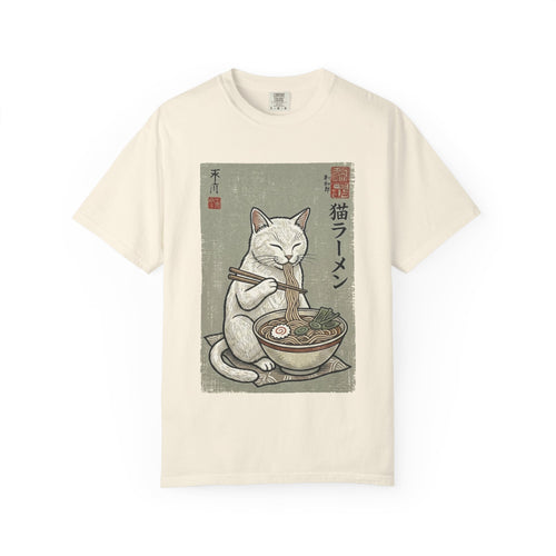 "Late Night Noodle Cat" Ukiyo-e T-Shirt | Core Culture Japanese Tee