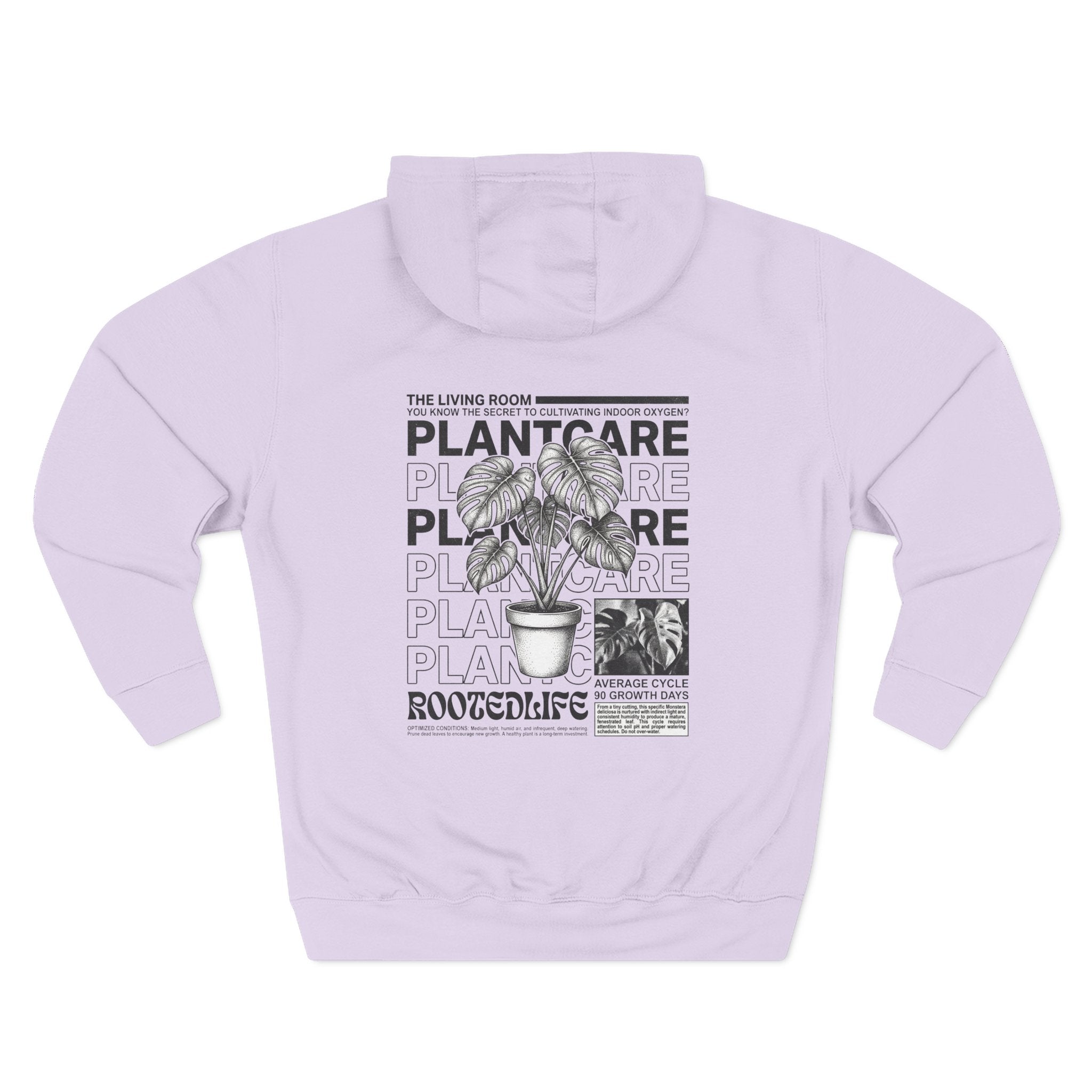 "Plant Care" Drawstring Hoodie — 'Magazine styled' Graphic