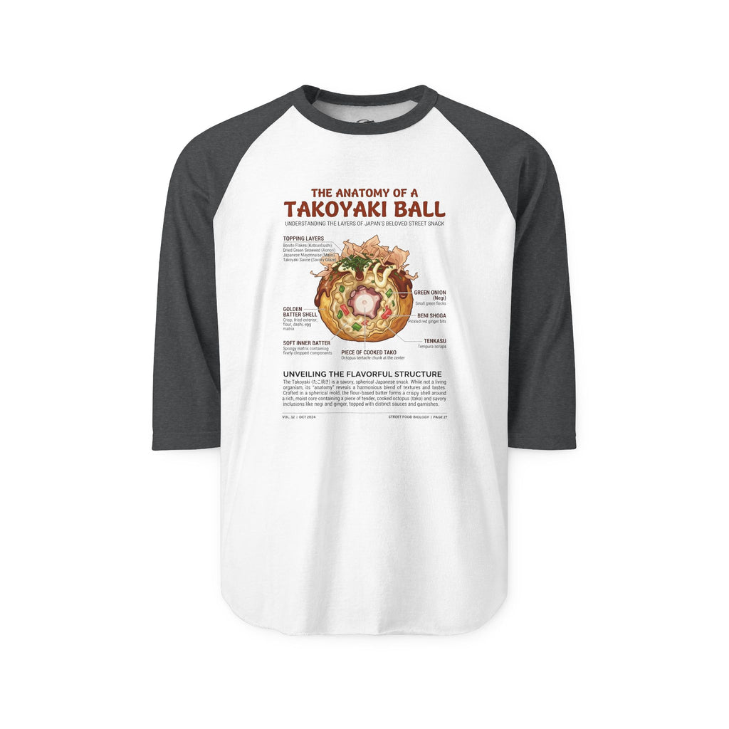 "Anatomy of a Takoyaki" Raglan Tee - Japanese Street Food Science Baseball Shirt
