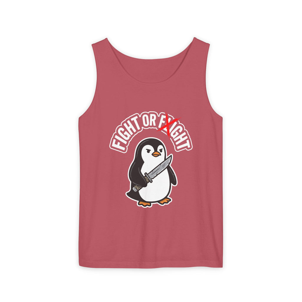 Penguin 'Fight or Flight' Tank Top – Cute Knife-Wielding Penguin Graphic Tank