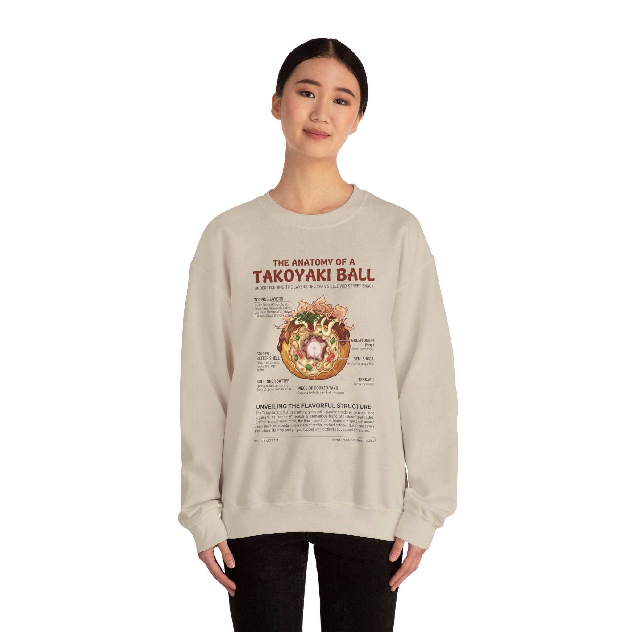 "Anatomy of a Takoyaki" Sweatshirt - Japanese Street Food Science Crewneck