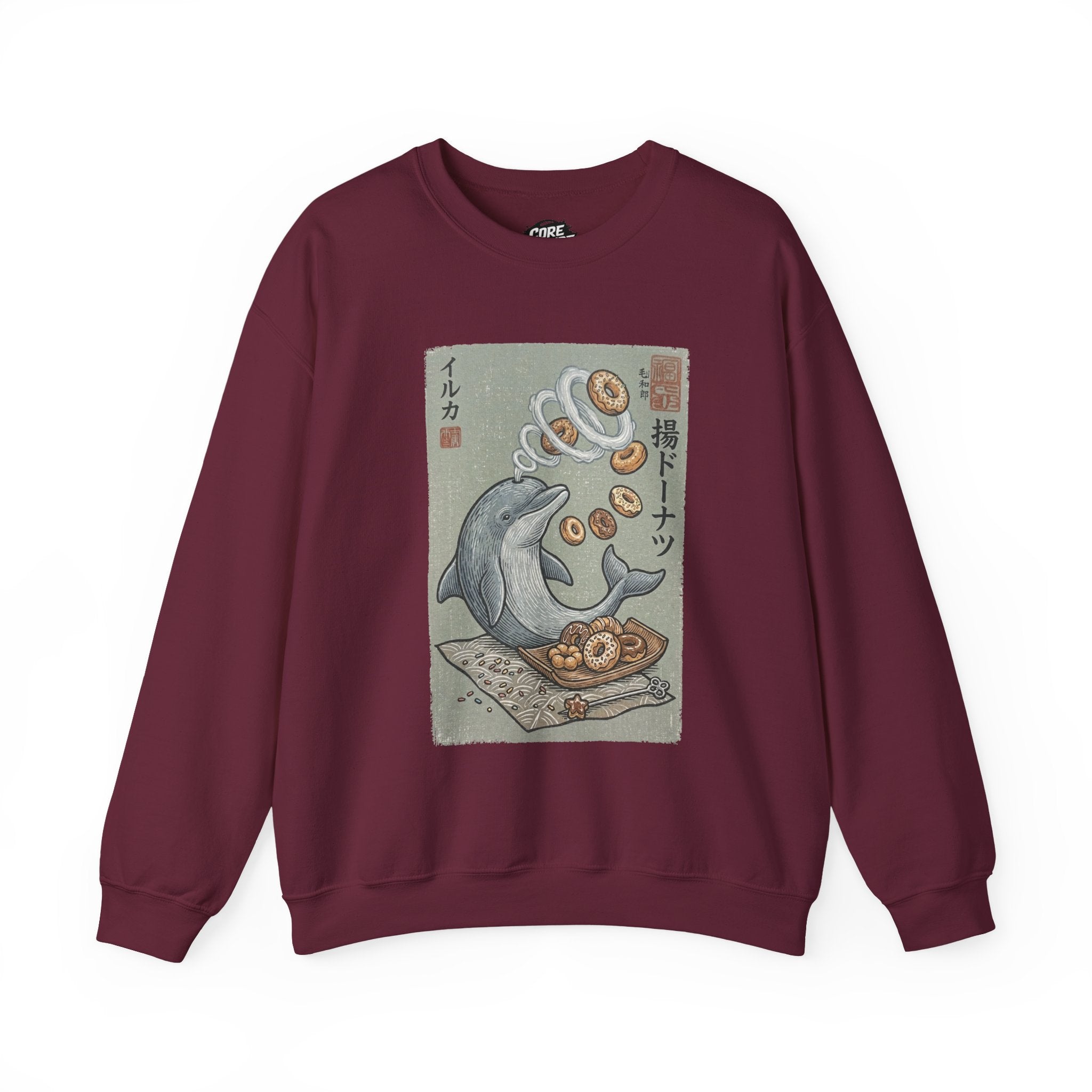 Dolphin & Doughnuts Ukiyo-e Sweatshirt | Ironic Japanese Art Streetwear