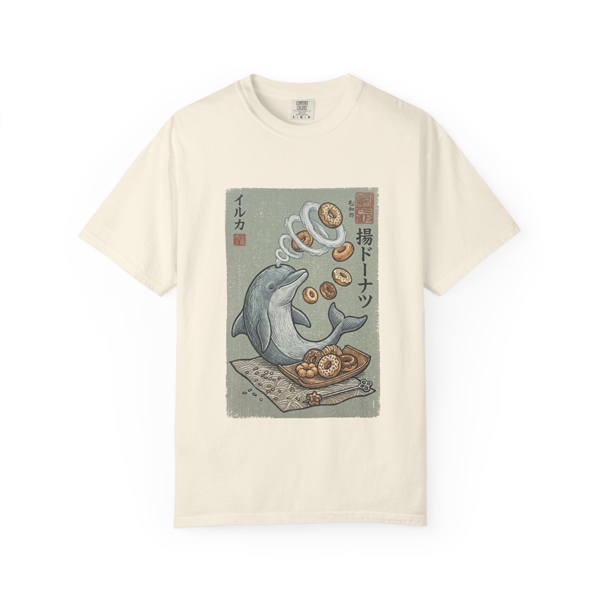 Dolphin & Doughnuts Ukiyo-e Tee | Ironic Japanese Art Streetwear