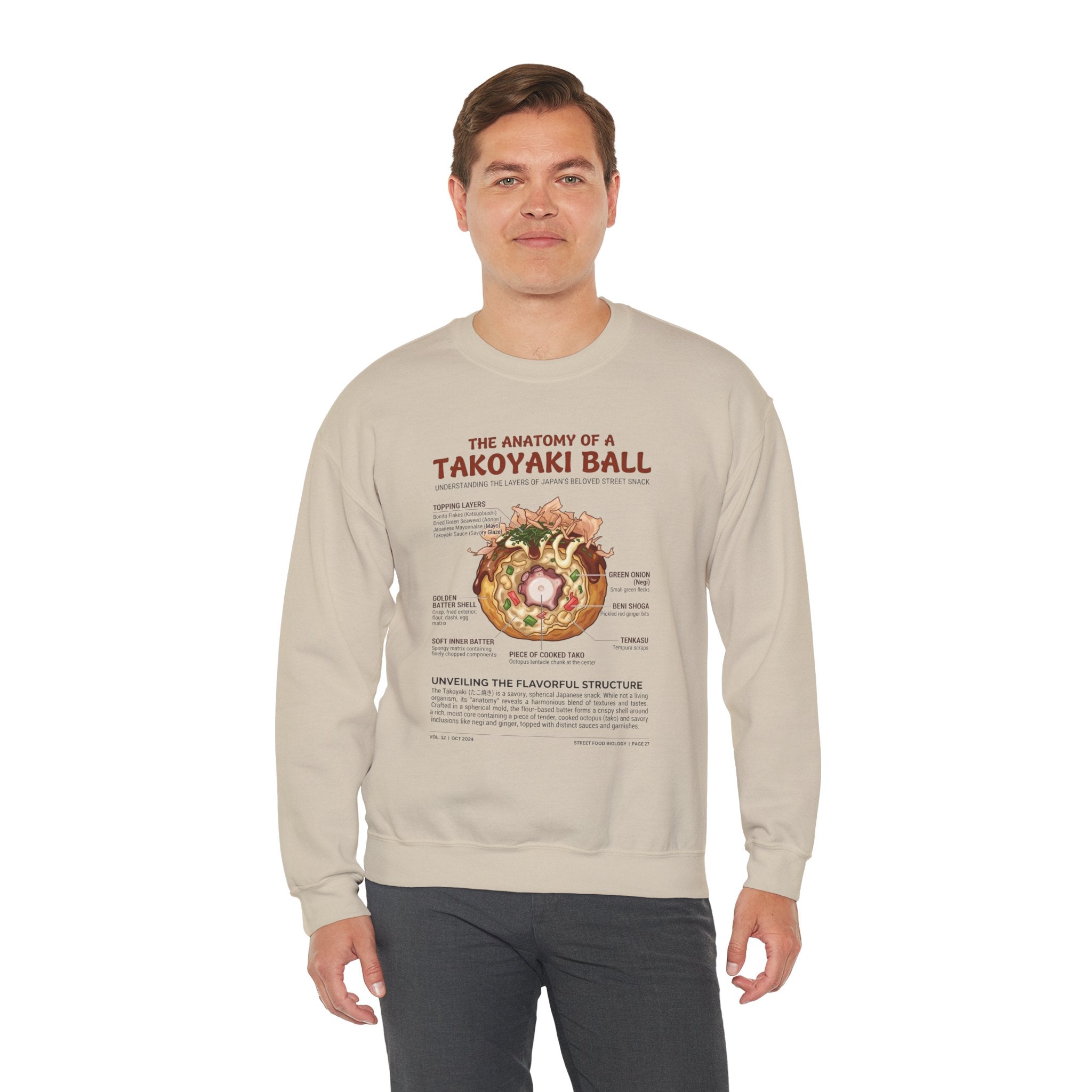"Anatomy of a Takoyaki" Sweatshirt - Japanese Street Food Science Crewneck