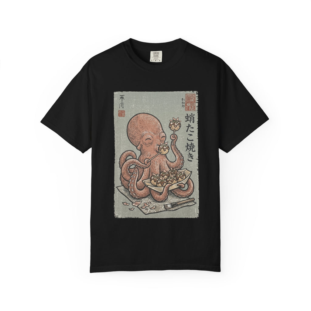 Tako Eating Takoyaki T-Shirt | Ironic Japanese Ukiyo-e Streetwear