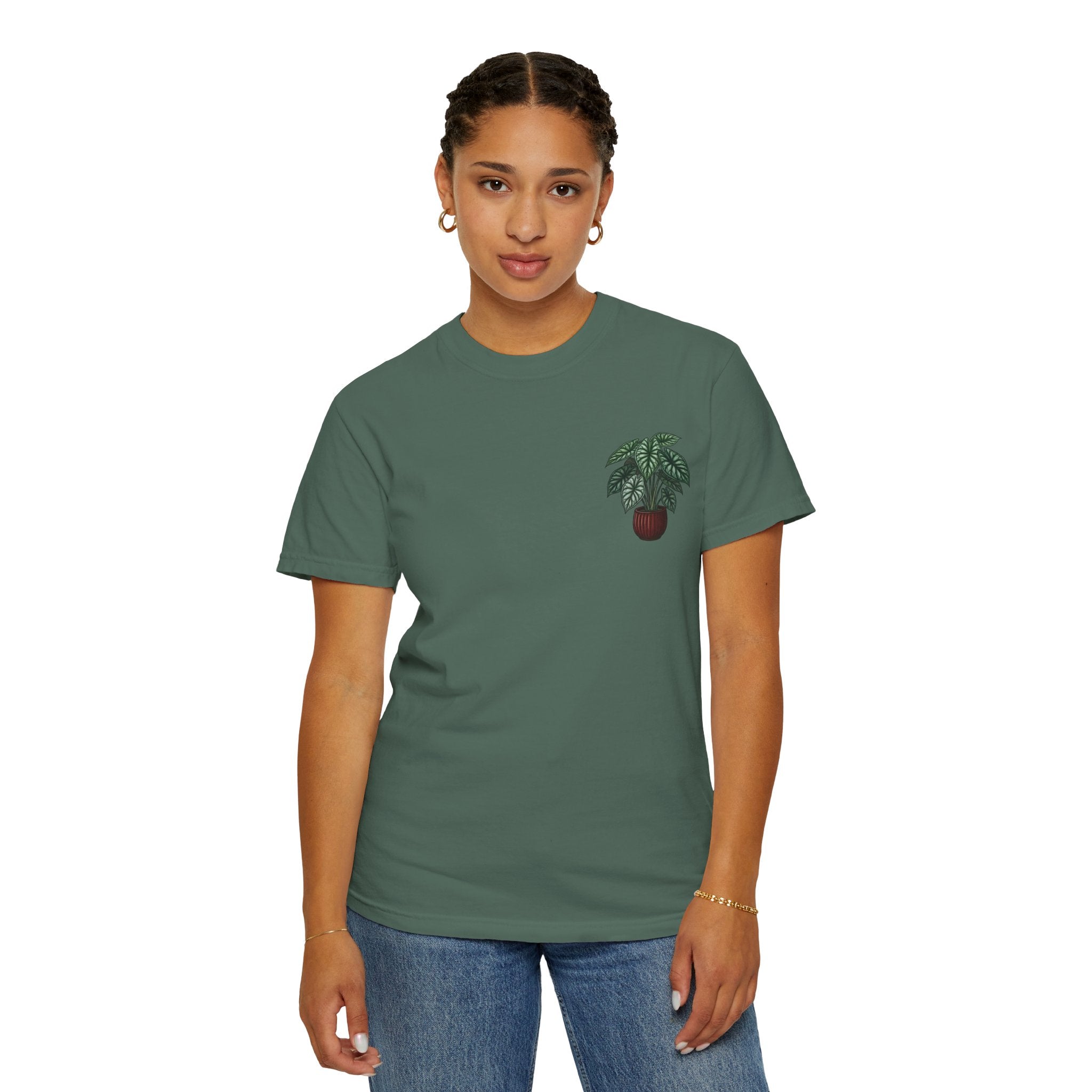 "Grow Through What You Go Through" Alocasia Shirt - Tropical Botanical Graphic Tee