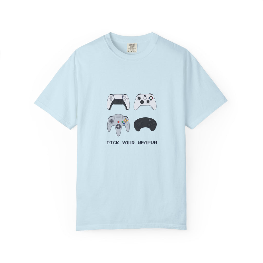 Gaming Controllers T-Shirt — "Pick Your Weapon" Retro Gamer Tee