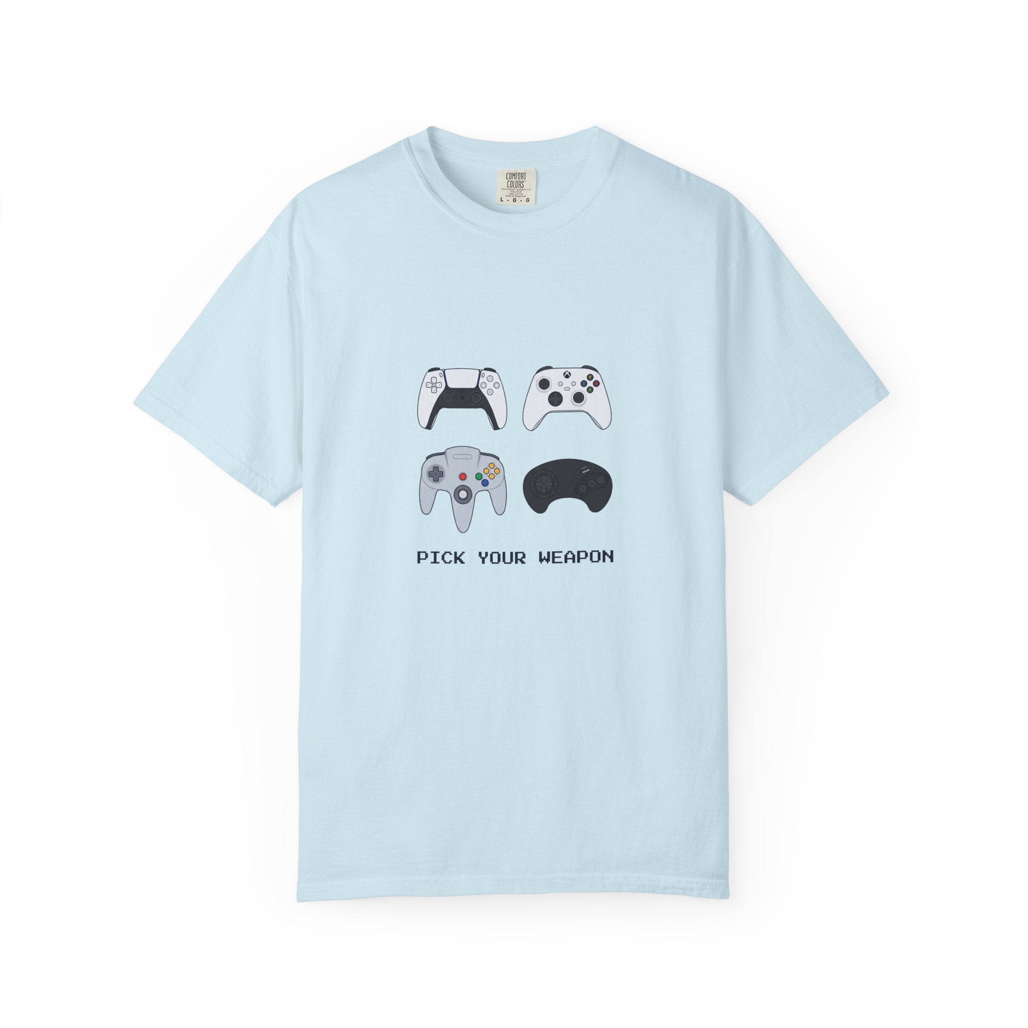 Gaming Controllers T-Shirt — "Pick Your Weapon" Retro Gamer Tee