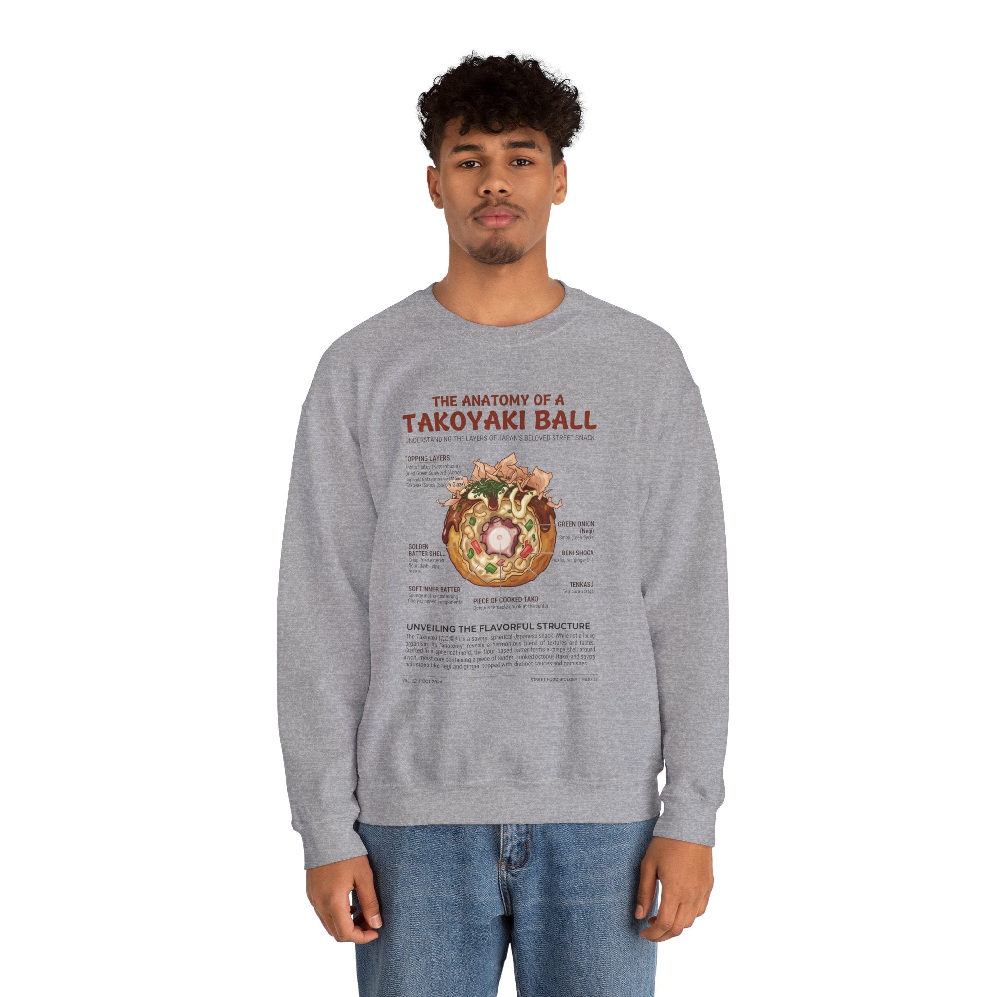 "Anatomy of a Takoyaki" Sweatshirt - Japanese Street Food Science Crewneck