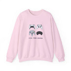 Gaming Controllers Crewneck Sweatshirt — "Pick Your Weapon" Gamer Pullover