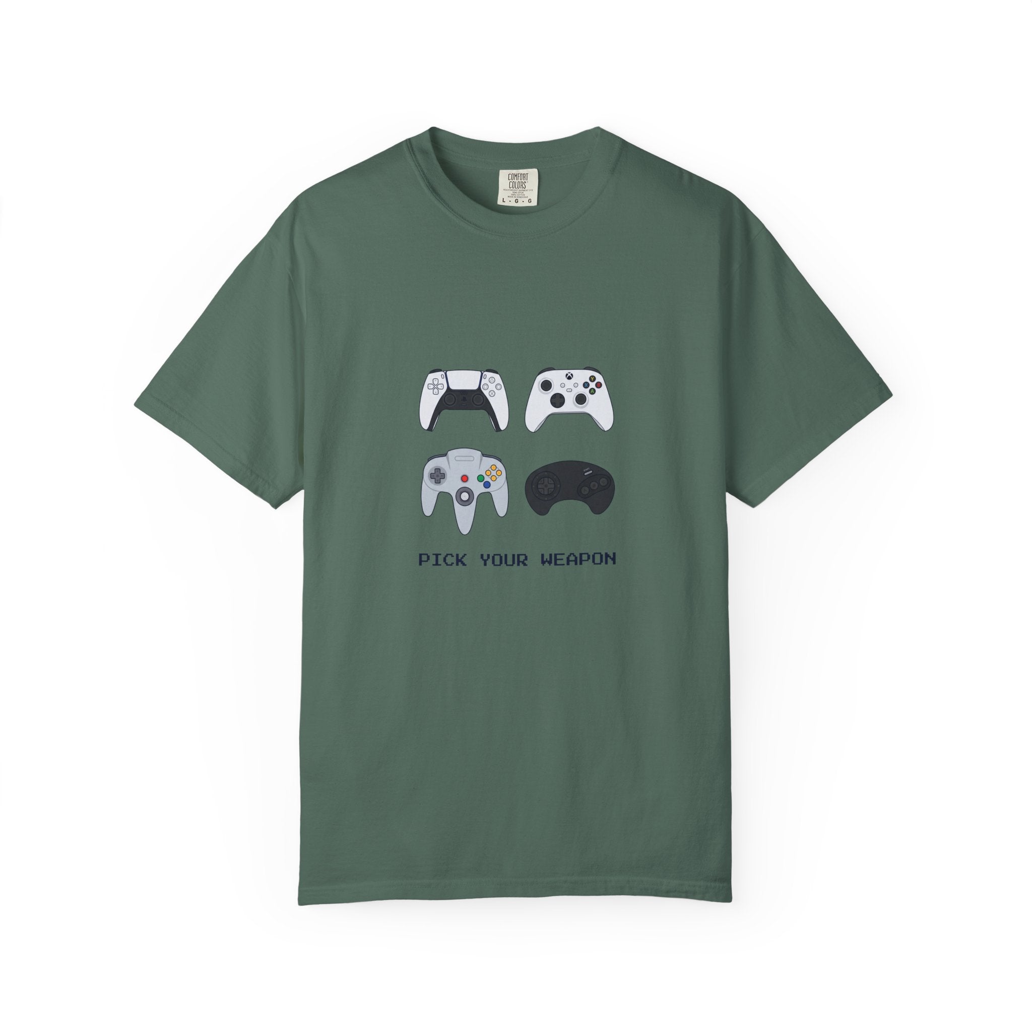 Gaming Controllers T-Shirt — "Pick Your Weapon" Retro Gamer Tee