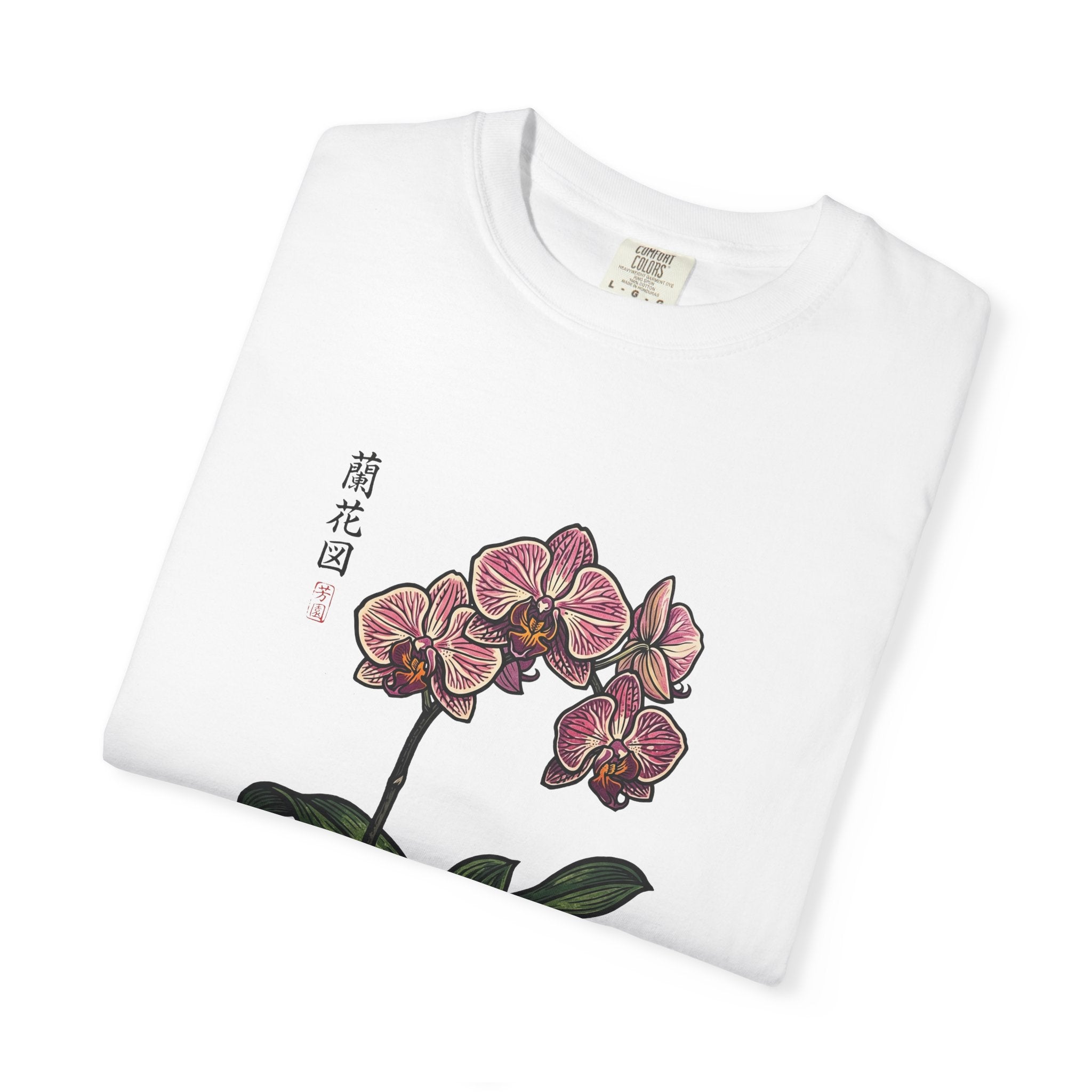Orchid Botanical T-Shirt — Vintage Asian Floral Illustration